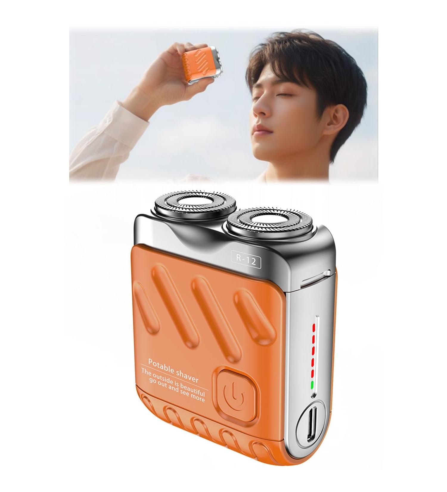 Beard Shaver Traveler Mini and Portable Suitcase Design Portable Mini Rotary Electric Shaver for Men Pocket Shaver USB Mini Shavers for Men (Orange) - Buy Online on GoSupps.com