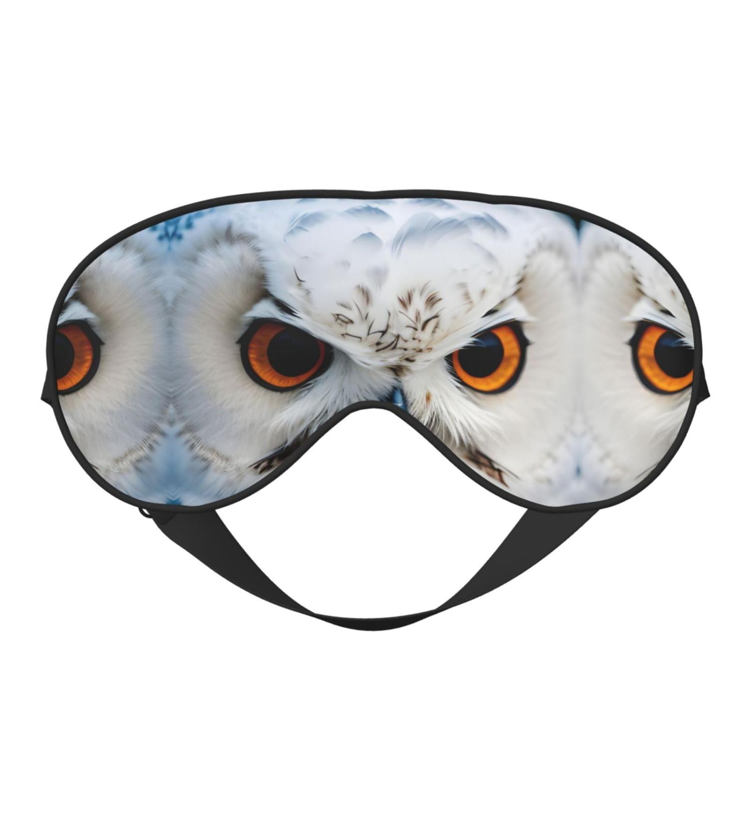 SSIMOO Snowy Owl Eyes Print Eye Mask - Ultra-Soft Light-Blocking for Ultimate Comfort & Sleep - International Shipping Available - Buy Online on GoSupps.com