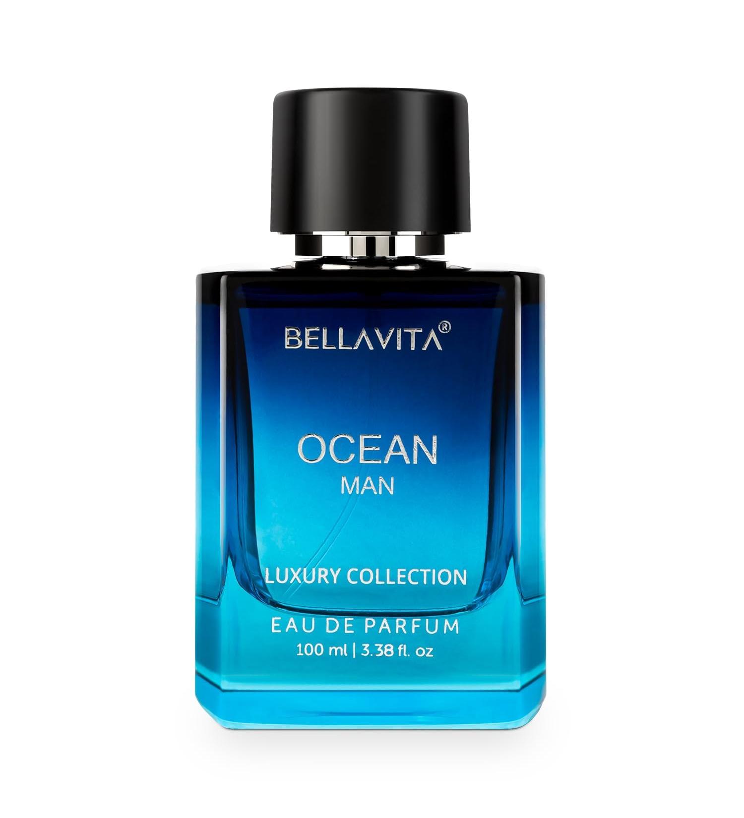 Bella-Vitaa Luxury OCEAN Man Eau De Parfum Perfume with Bergamot Melon Rose & Musk|Premium Long Lasting Fresh & Aquatic Fragrance EDP for Men 100 ML - Buy Online on GoSupps.com