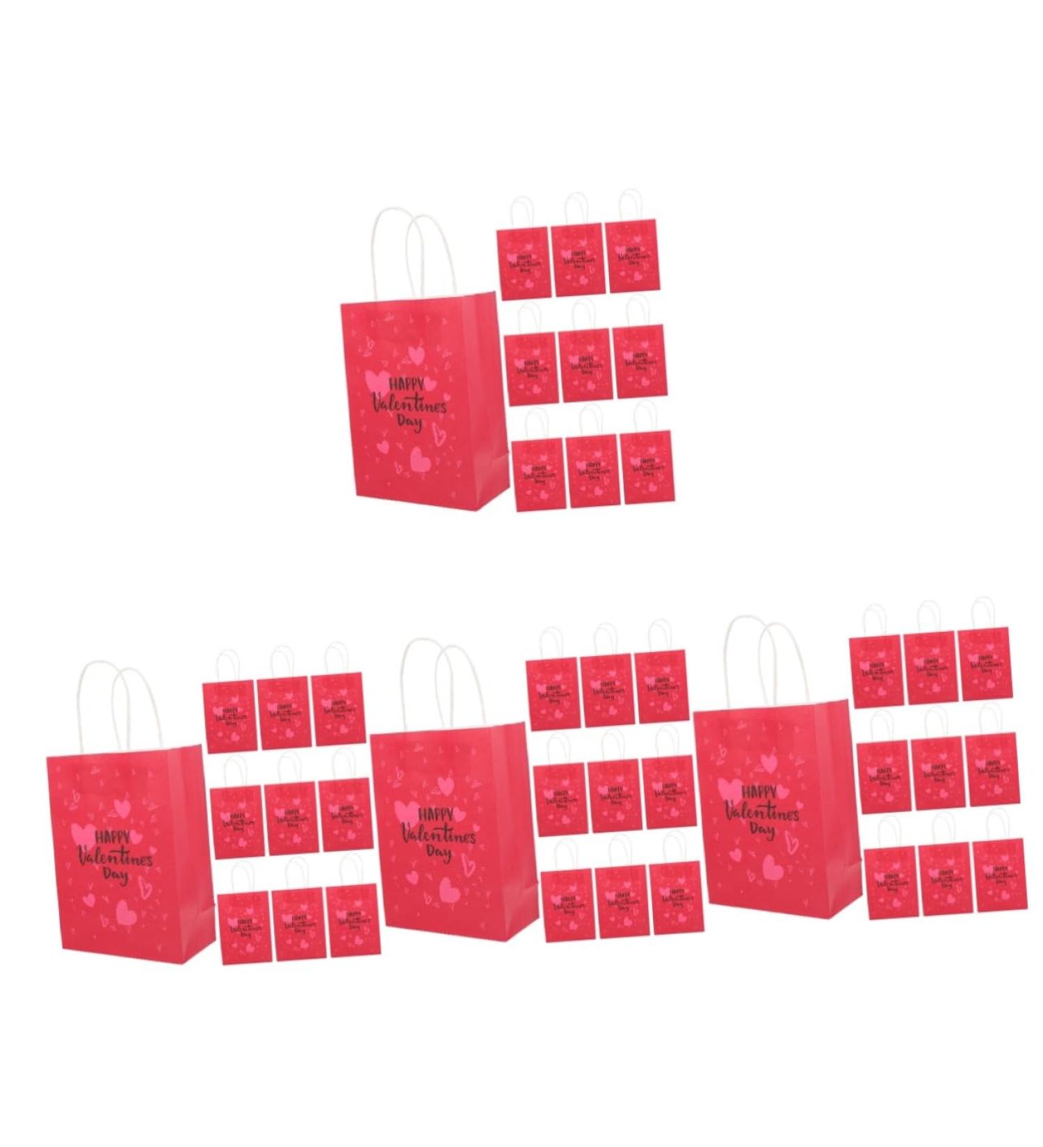 Healeved 40 Pcs Valentine's Day Tote Party Bag Tote Bags for Kids Handheld Heart Gift Bag Jewelry Valentines Party Decorations Supplies Packing Pouches Candy Favor Bags Souvenir - Buy Online on GoSupps.com