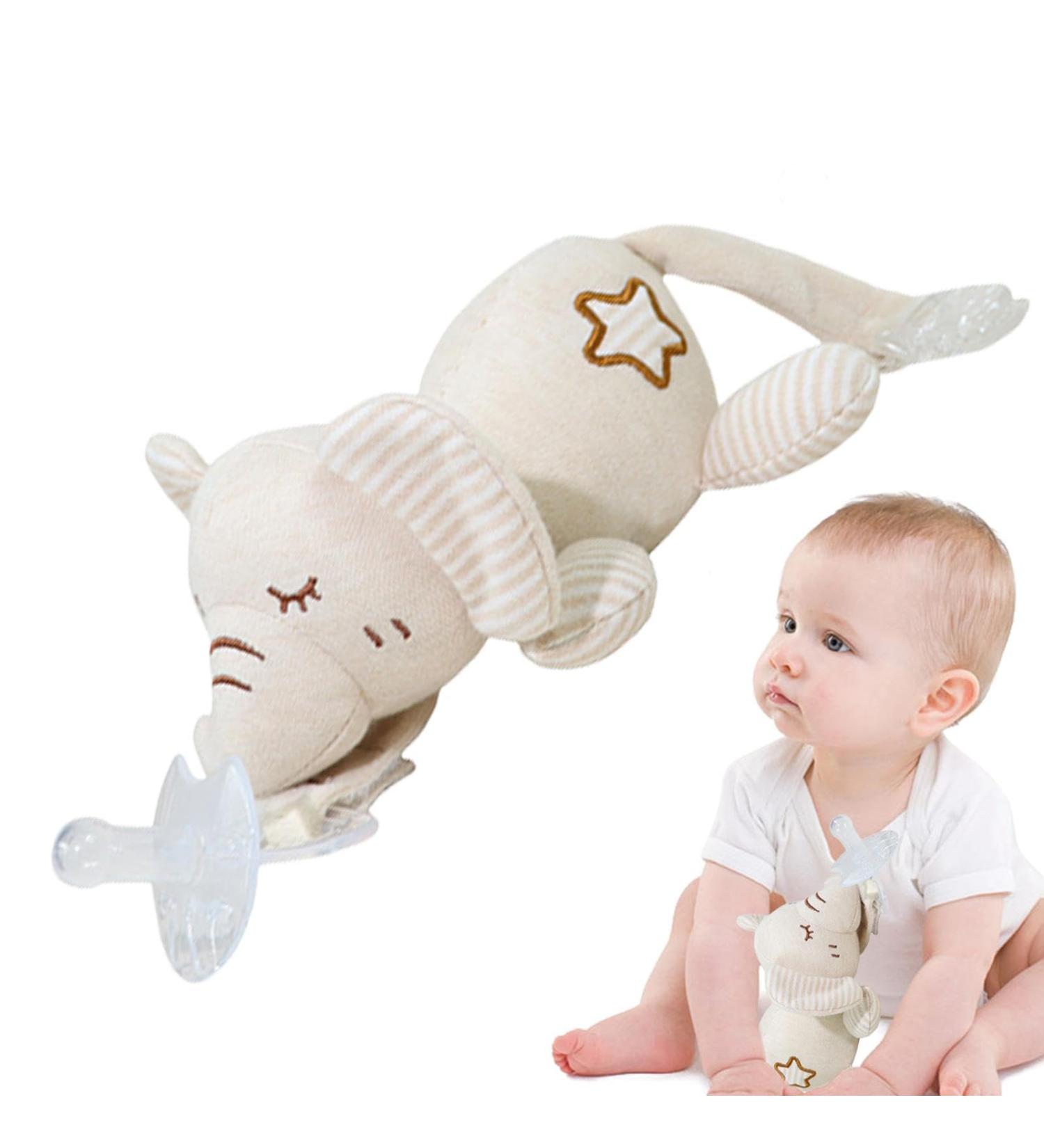 Holdes Pacifier Buddy - Plush Pacifier Holder for Babies | Skin-Friendly Elephant Design Removable Toy for Children's Parties 0 Months+ - Buy Online on GoSupps.com