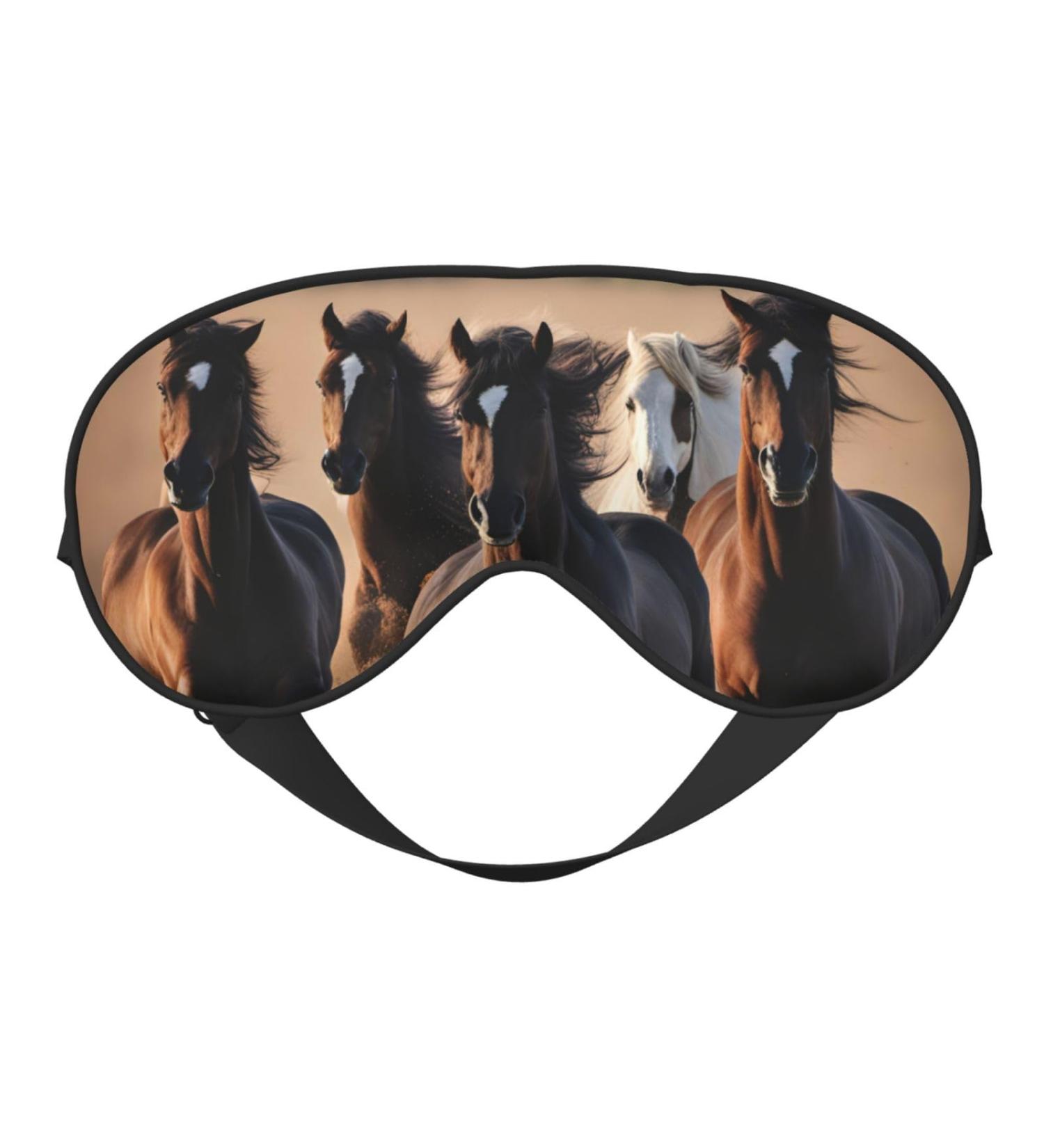 SSIMOO Running Horses Soft Sleep Eye Mask - Breathable Travel Eye Patch for Relaxation - Perfect for Women - Buy Online on GoSupps.com