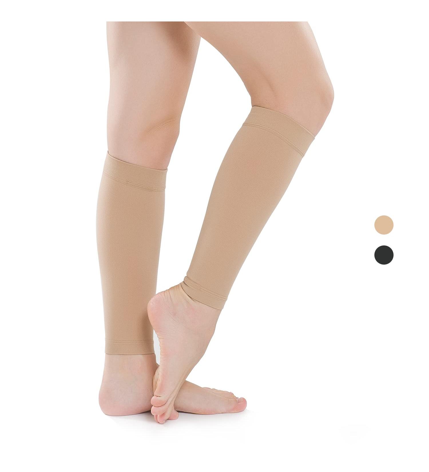 Uonner Class 2 Compression Stockings for Men & Women - 23-32 mmHg Calf Bandage for Muscle Recovery Beige - 1 Pair - Buy Online on GoSupps.com