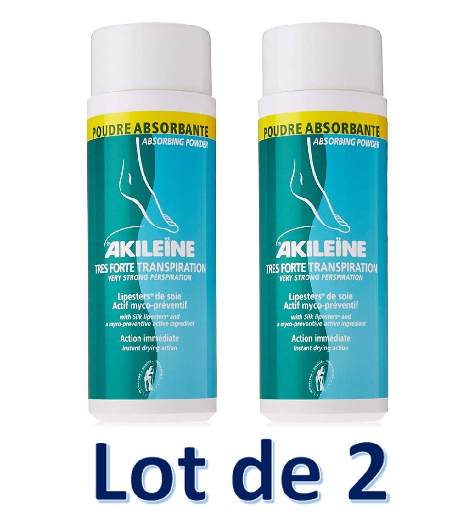 Akileine very strong perspiration absorbent powder myco-preventive pack of 2