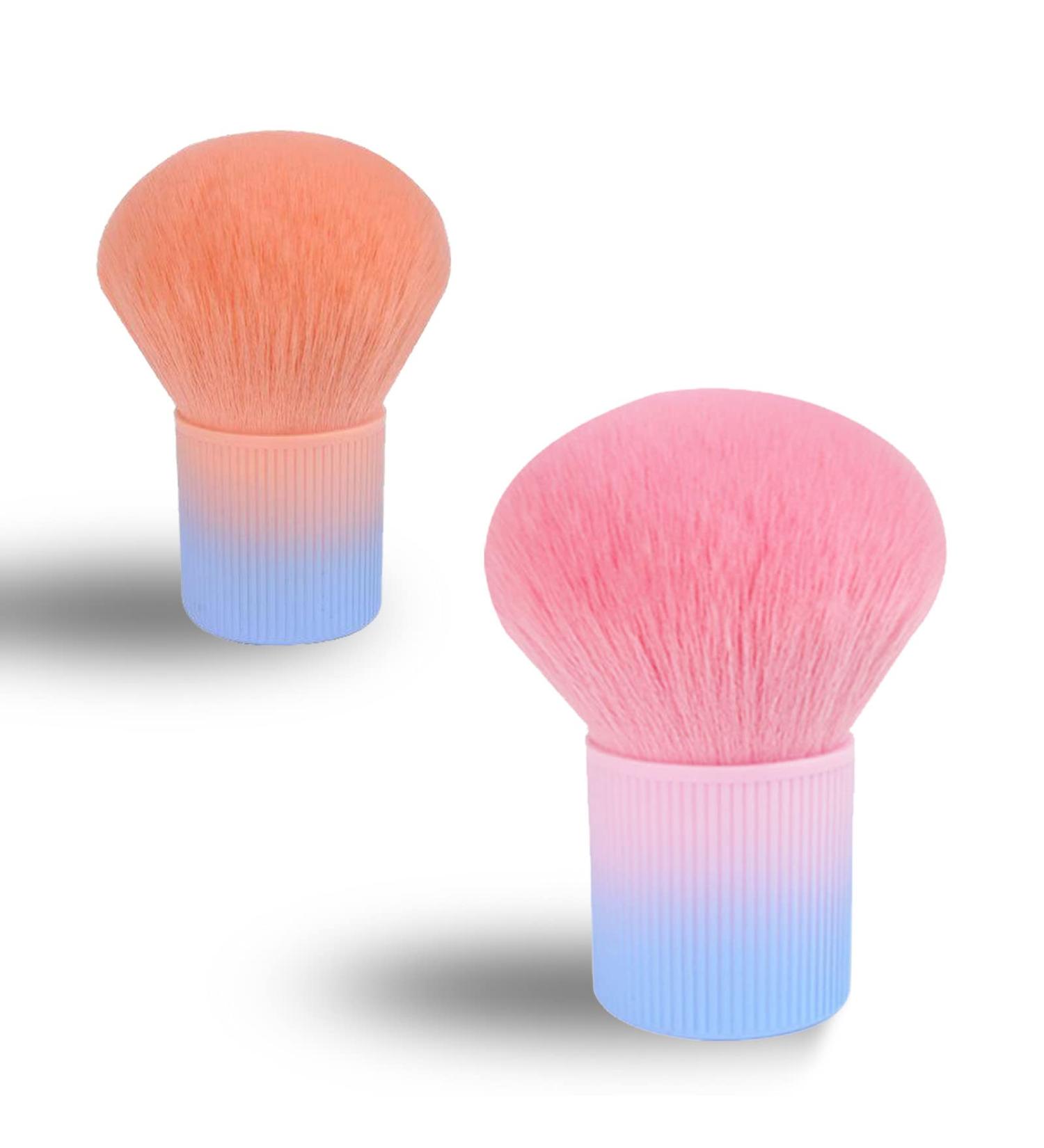 CHENYIYI 2 Pcs Nail Art Dust Remover Brush Set - Pink+Orange | Soft Nail Cleaning Brush for Acrylic Nails | Professional Nail Art Tools and Makeup Cleaner - Buy Online on GoSupps.com