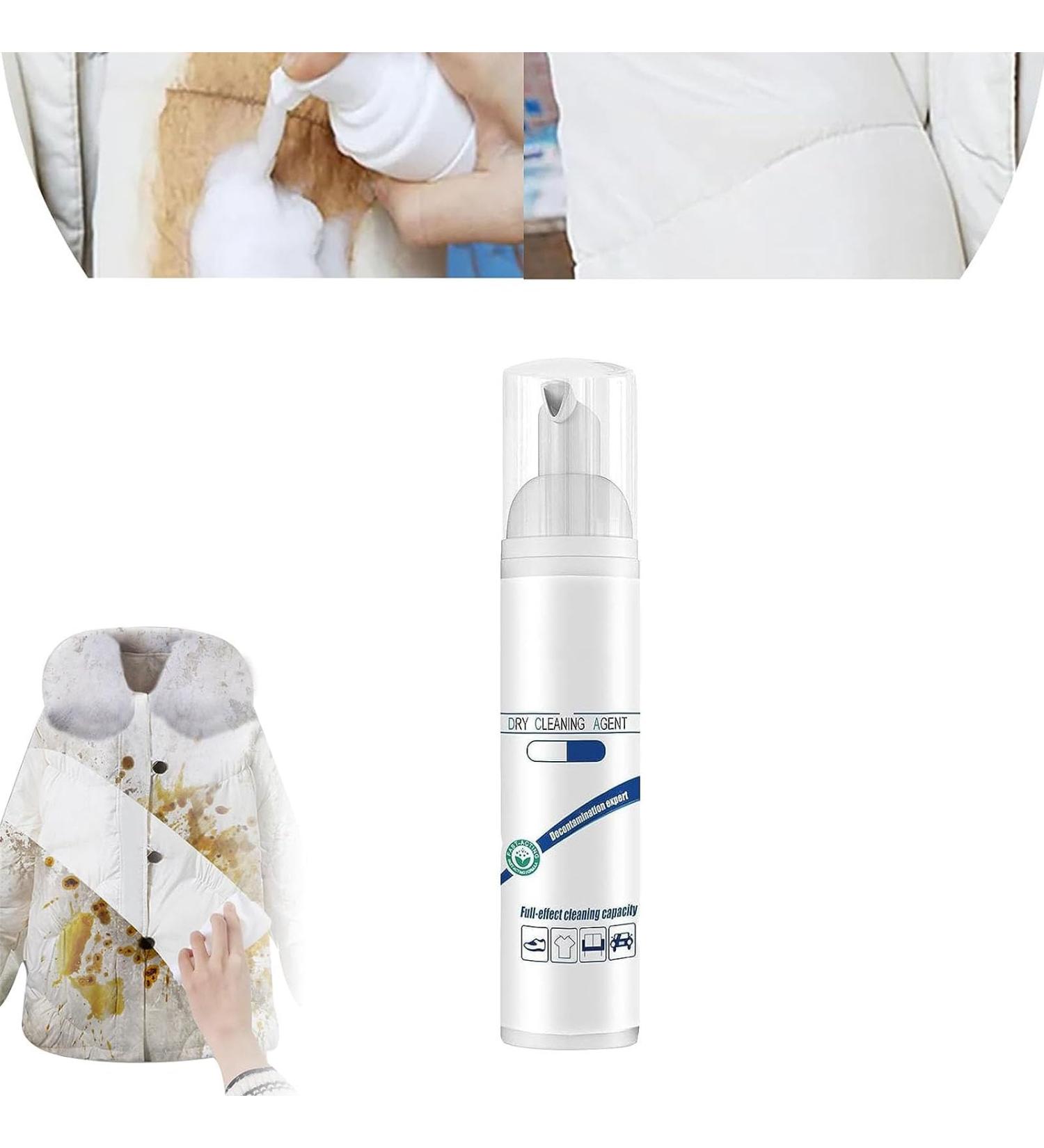 Dry Foam Cleaner Dry Foam Cleaner for Clothes Wwash-Free Clothing Foam CleanerInstant Oil Stain Remover Spray for Clothes Stubborn Stains Cleaner-Remove All Kinds of Stain (100ml 1pc) 100ml 1pc - Buy Online on GoSupps.com