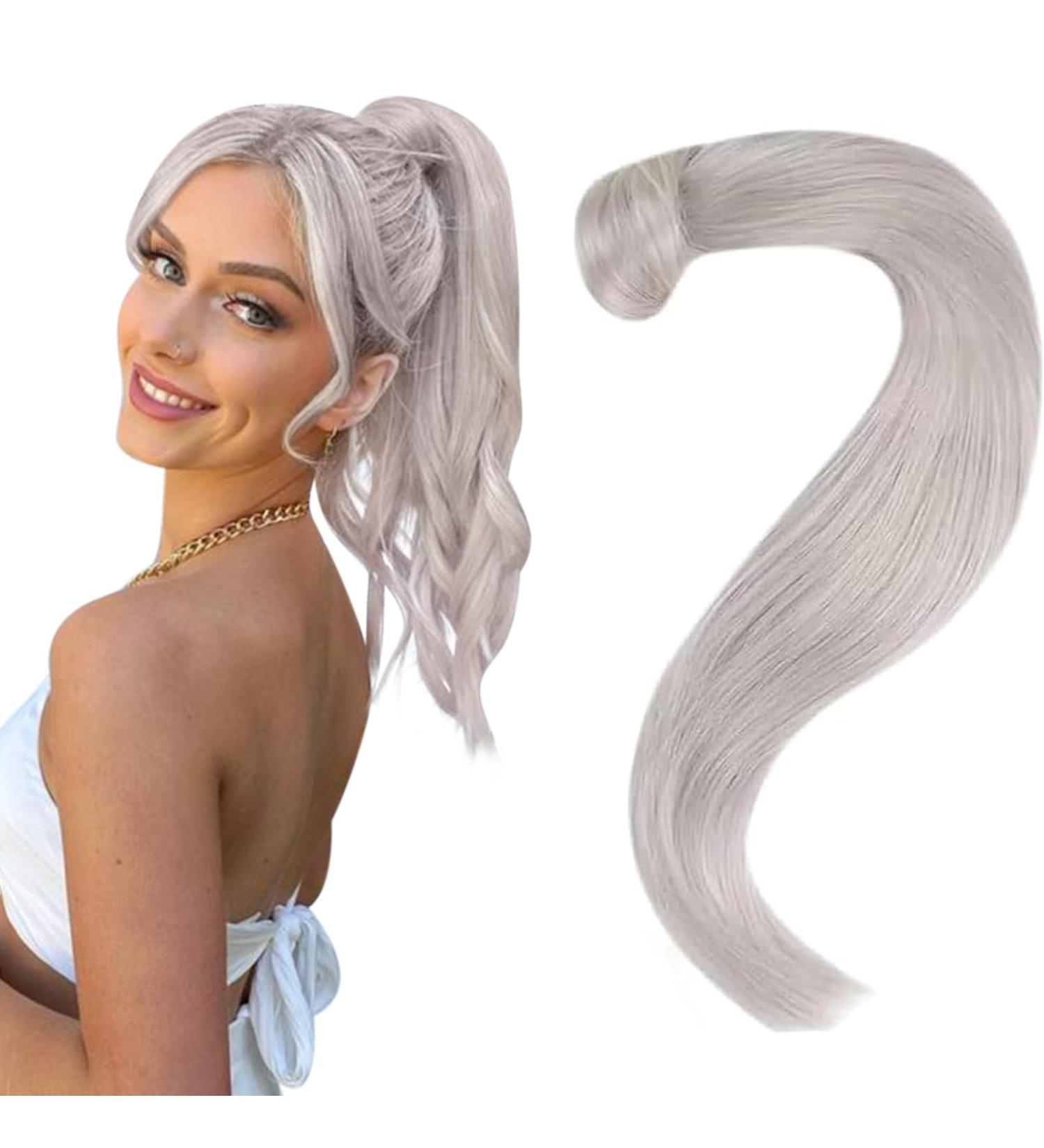 Easyouth Braid Extensions | Real Hair Blond Ponytail Extensions | Platinum Blond #1000 - 70g 14 Inch (35 cm) #800 - Buy Online on GoSupps.com