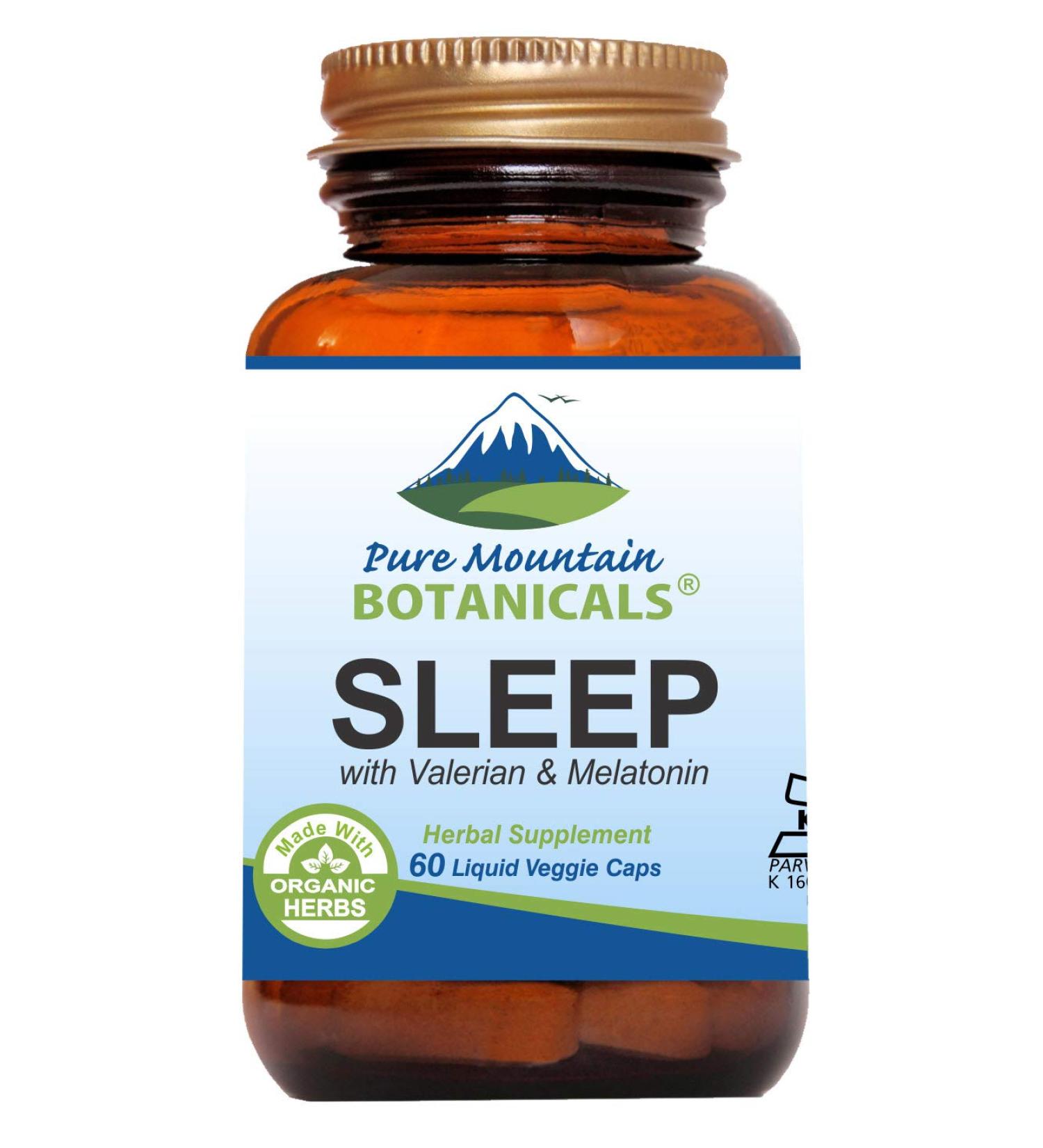 Organic Natural Sleep Aid - 60 Vegan Capsules with Valerian, Chamomile, Passion Flower, Melatonin and More - Buy Online on GoSupps.com