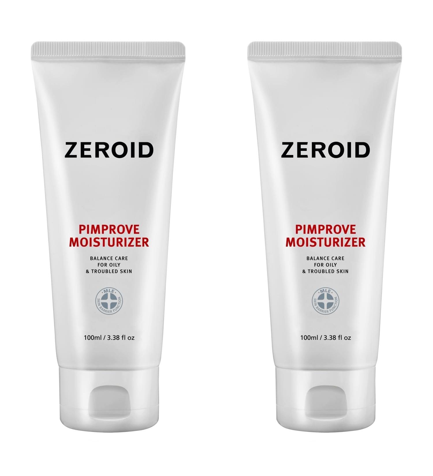 ZEROID Pimprove Moisturizer Duo - Korean Dermocosmetic with Hyaluronic Acid | 2 x 3.38 fl oz (100 mL) - Enhance Skin Barrier & Hydration - Buy Online on GoSupps.com