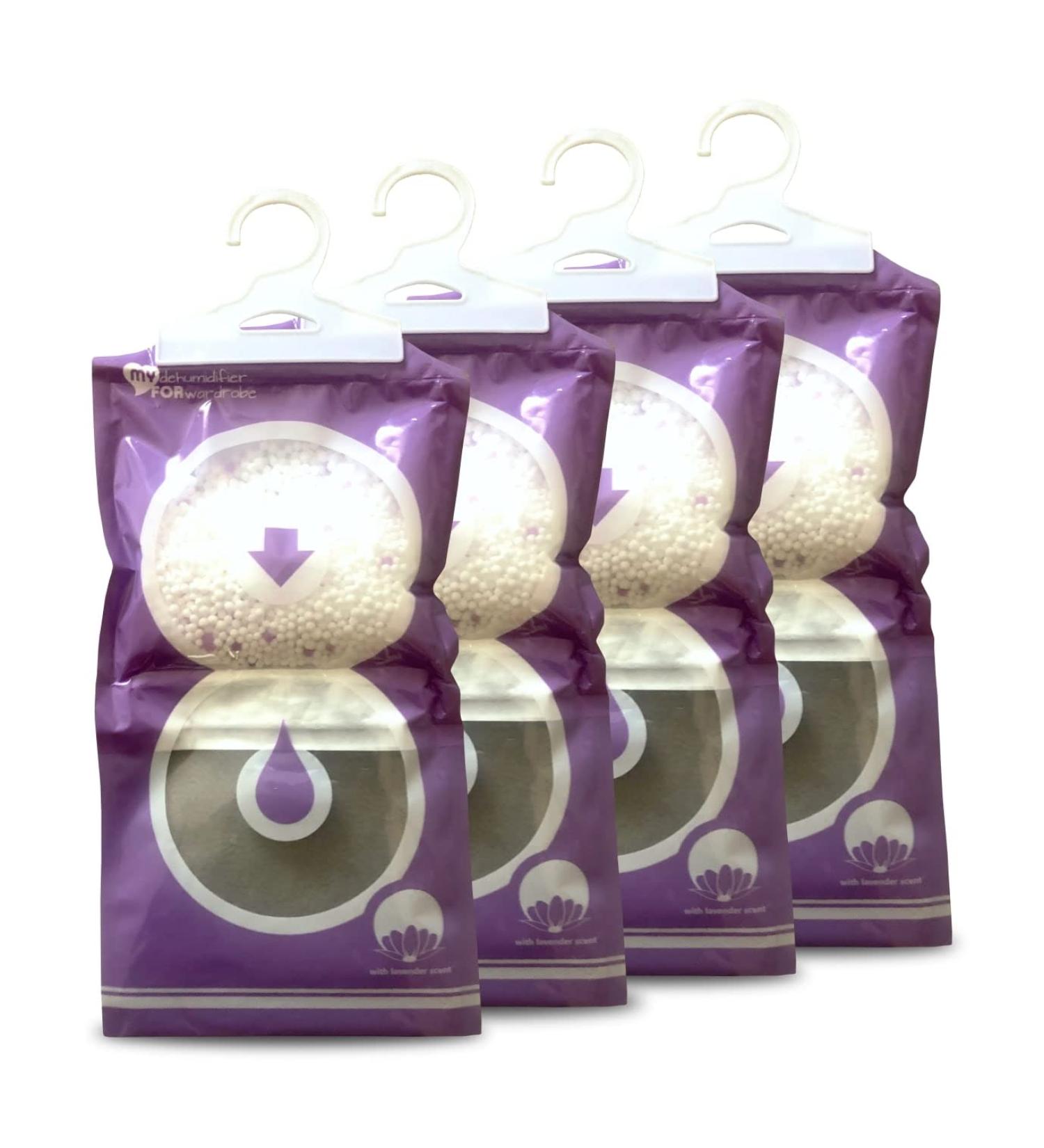 4-Pack My to Dehumidifier Cabinet - 190g Each | Essential Mold Prevention | Ideal for Windows Caravans Homes & Kitchens | Lavender Scented - Buy Online on GoSupps.com