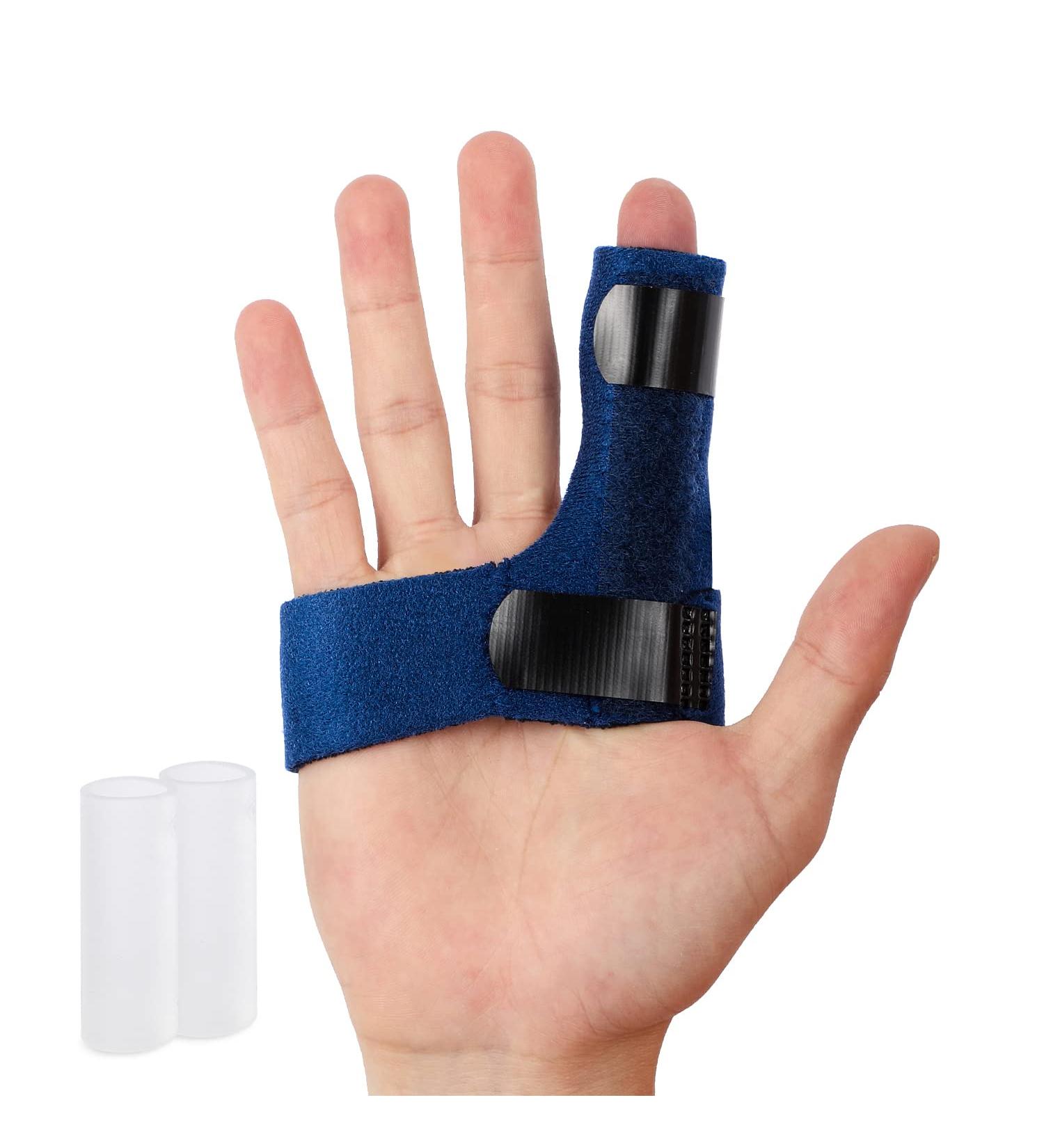 Promifun Finger Braces - Trigger Finger Splints with Gel Finger Cots for Support and Pain Relief - Mallet Finger Straighteners - Blue - Buy Online on GoSupps.com
