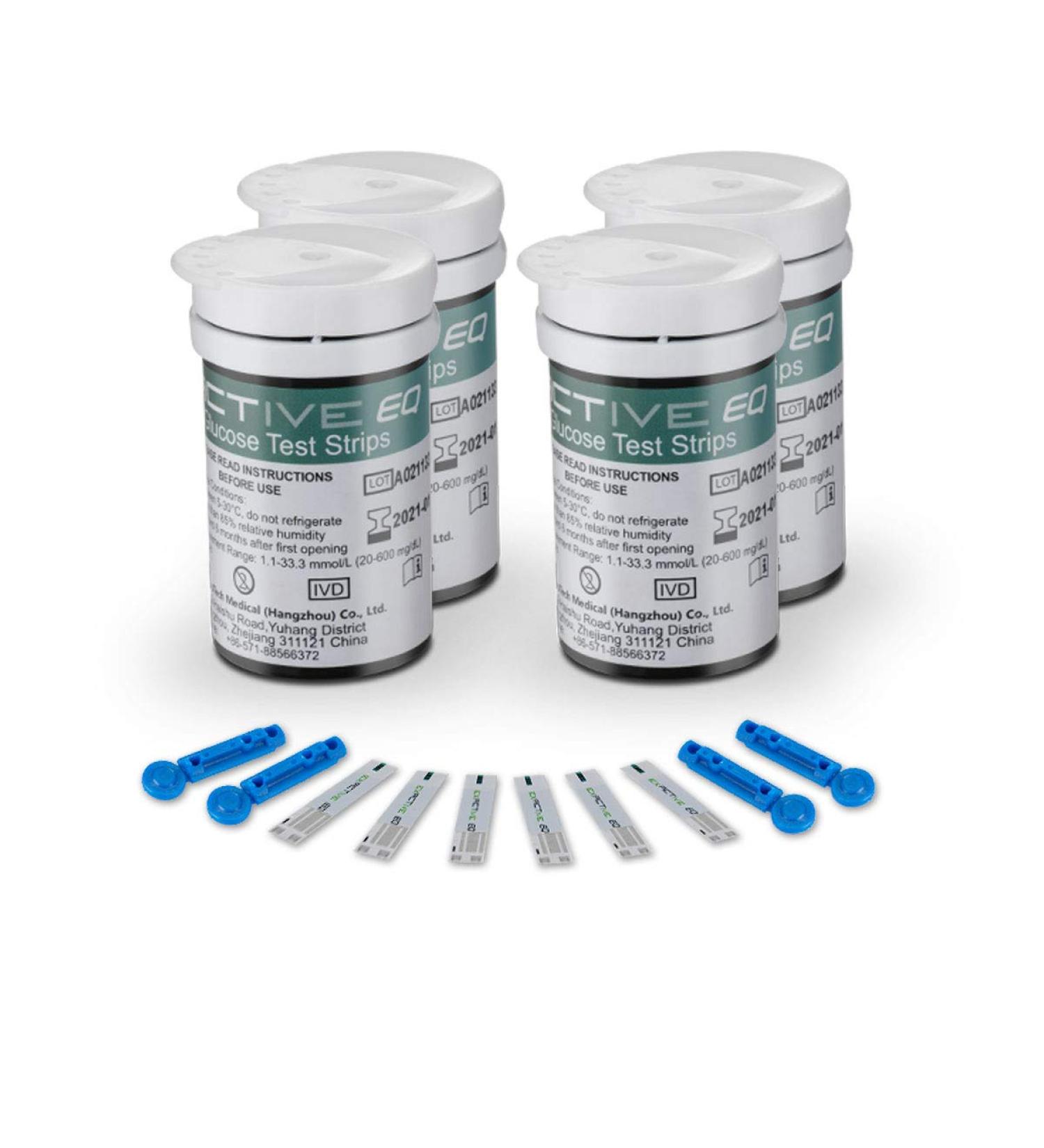 Diabetes Test Strips Blood Glucose Test Strips x 100 & Diabetes Lancets x 100 Blood Sugar Strips Blood Sugar Test Strips for UK Diabetics - in mmol/L (Exactive EQ Impulse) - Buy Online on GoSupps.com