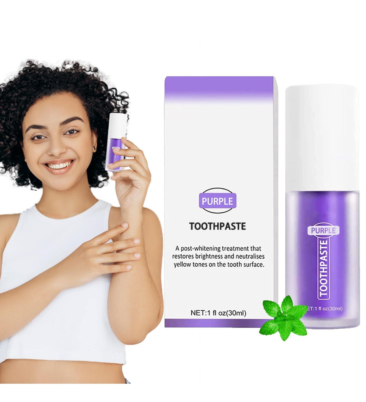 Purple Tooth Whitening Gel - Stain Removal Toothpaste for Sensitive Teeth - Enamel Repair & Deep Cleaning - Buy Online on GoSupps.com