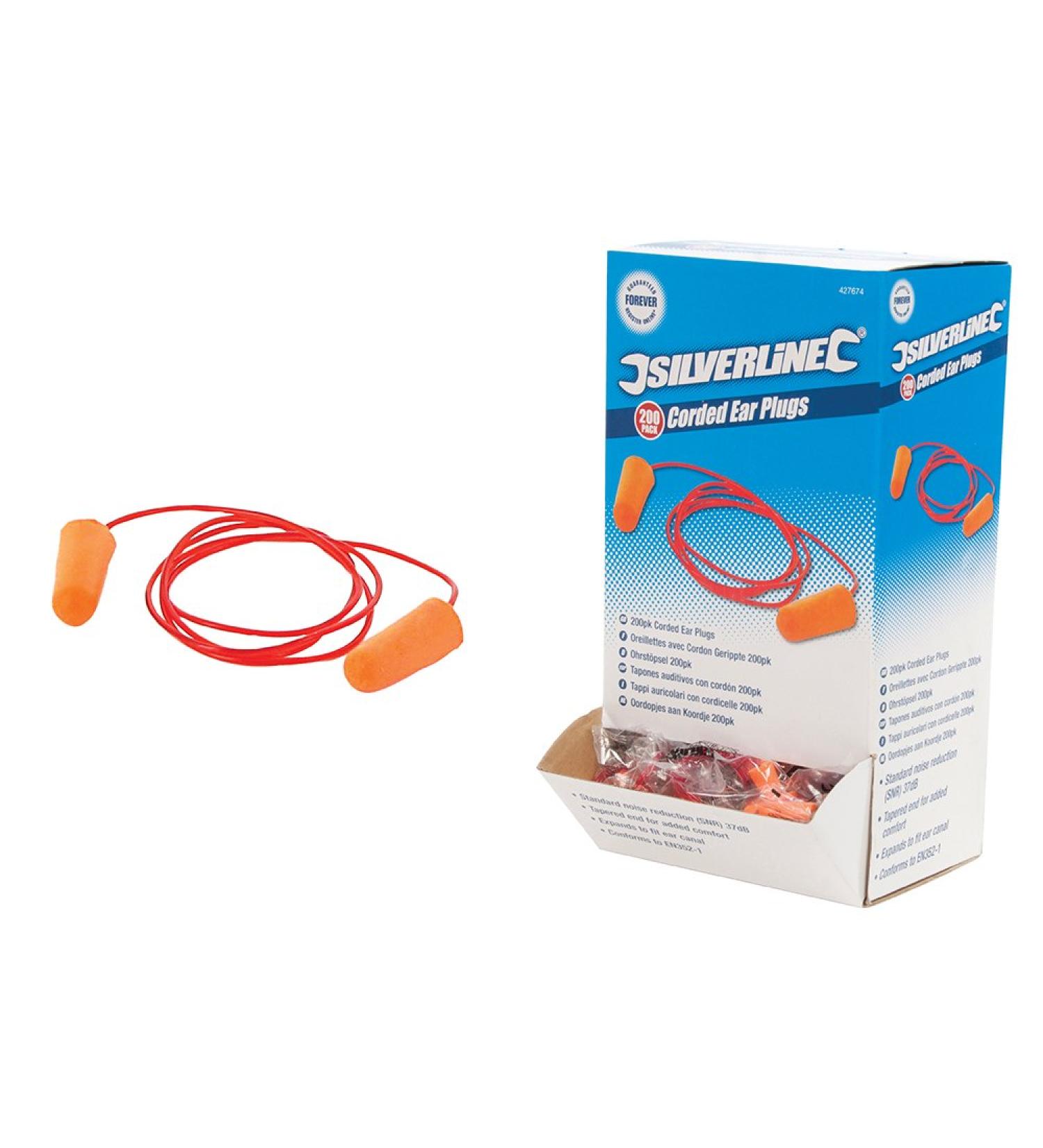 Buy Silverline 427674 Ear Plugs with Band - SNR 37 dB 200-Pack | Premium Noise Isolation | Fast International Shipping - Buy Online on GoSupps.com