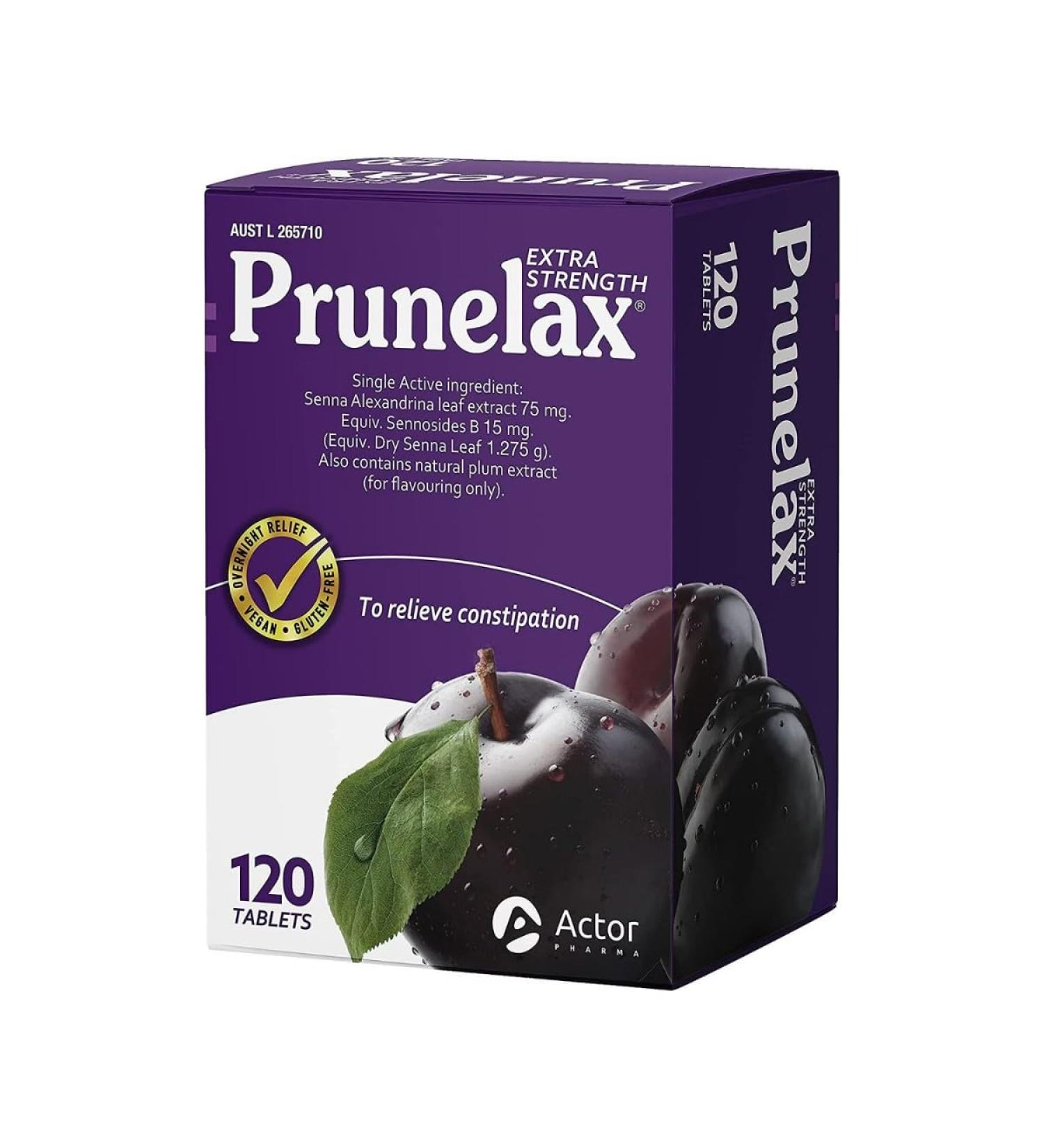 Prunelax Tablets - Extra Strength Natural Laxative Supplement Containing High Strength Senna for Constipation Relief & Restore Normal Bowel Motion-120 Tablets