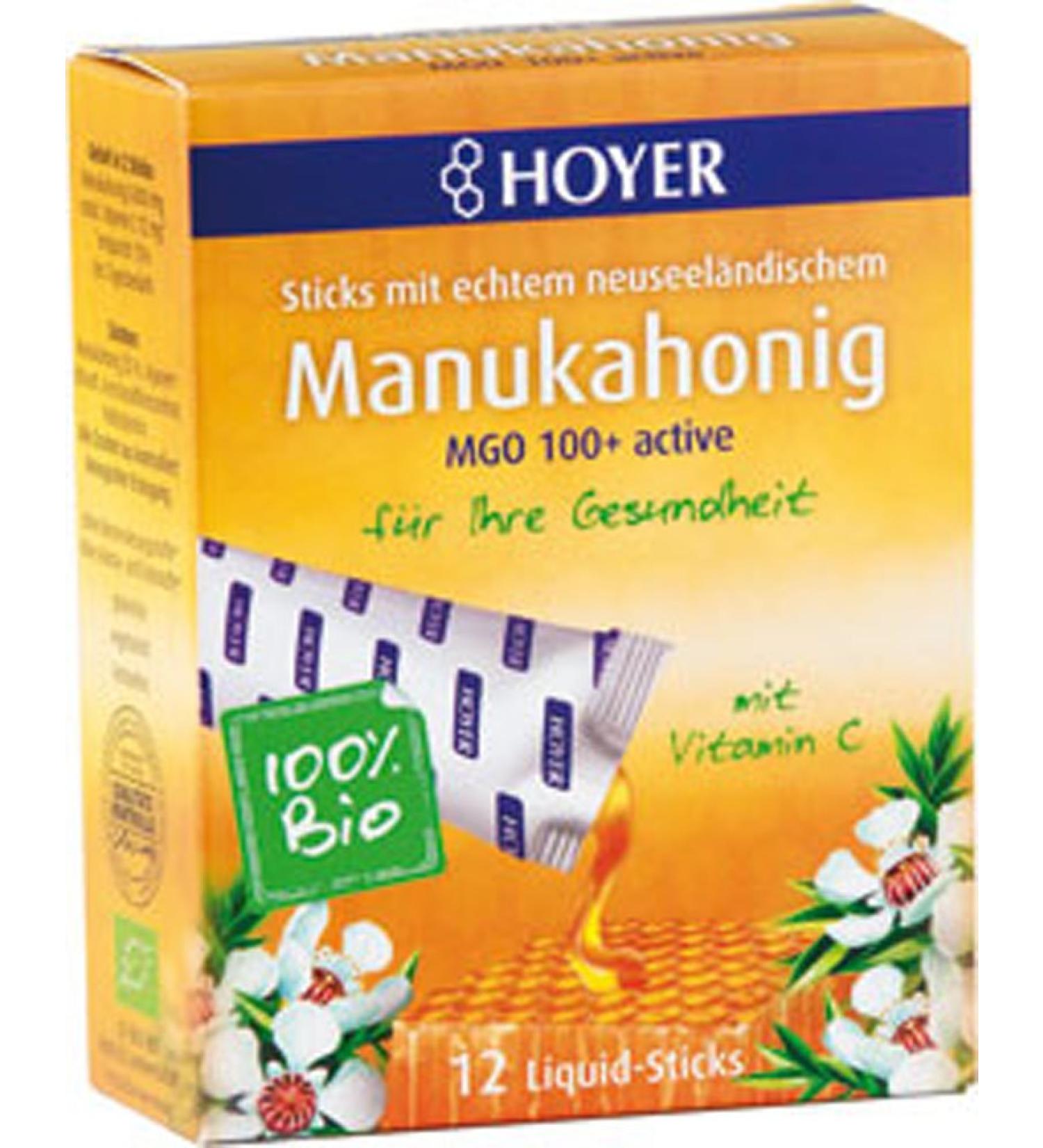3-Set Organic Manuka Honey Liquid Sticks 12 Sticks MGO 100+ actiSet 96g Hoyer