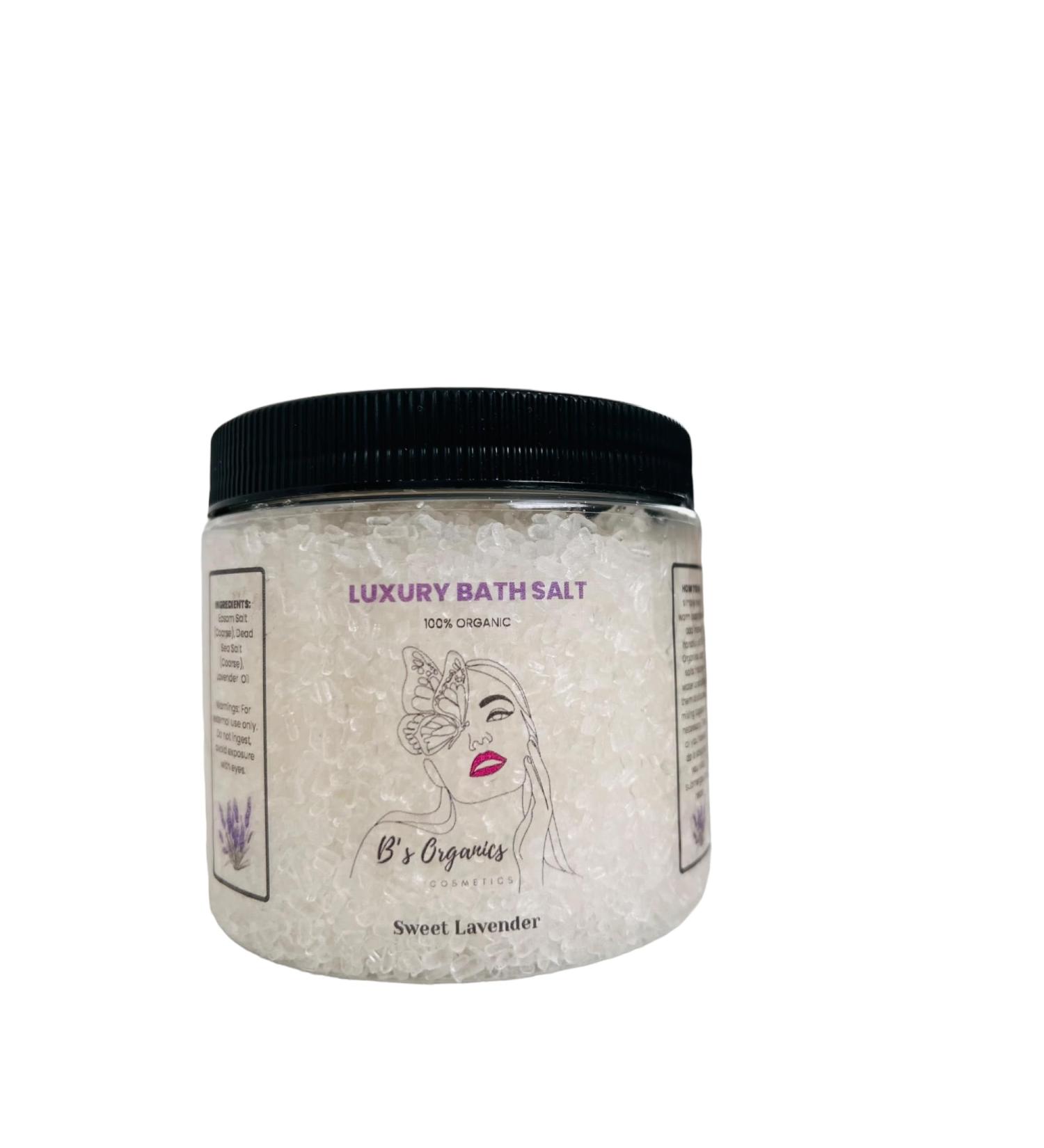 Organic Bath Salts With Essential Oils and Sea Salt (Sweet Lavender) - Buy Online on GoSupps.com