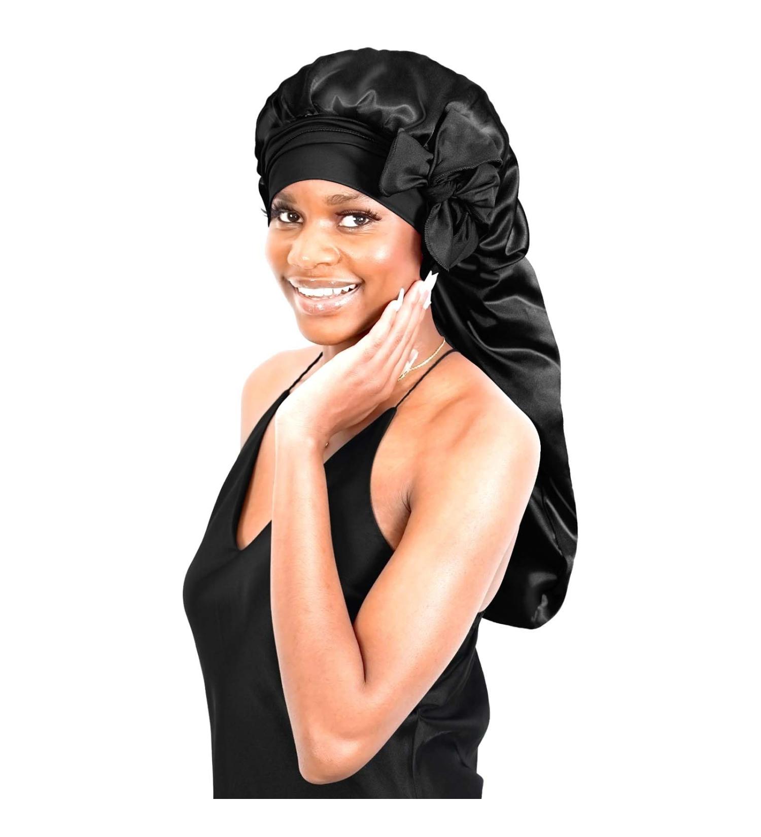 Bonnet Queen Satin Silk Sleeping Cap | Adjustable Night Hair Protection for Curly Long Hair - Mr. Motorship - Buy Online on GoSupps.com