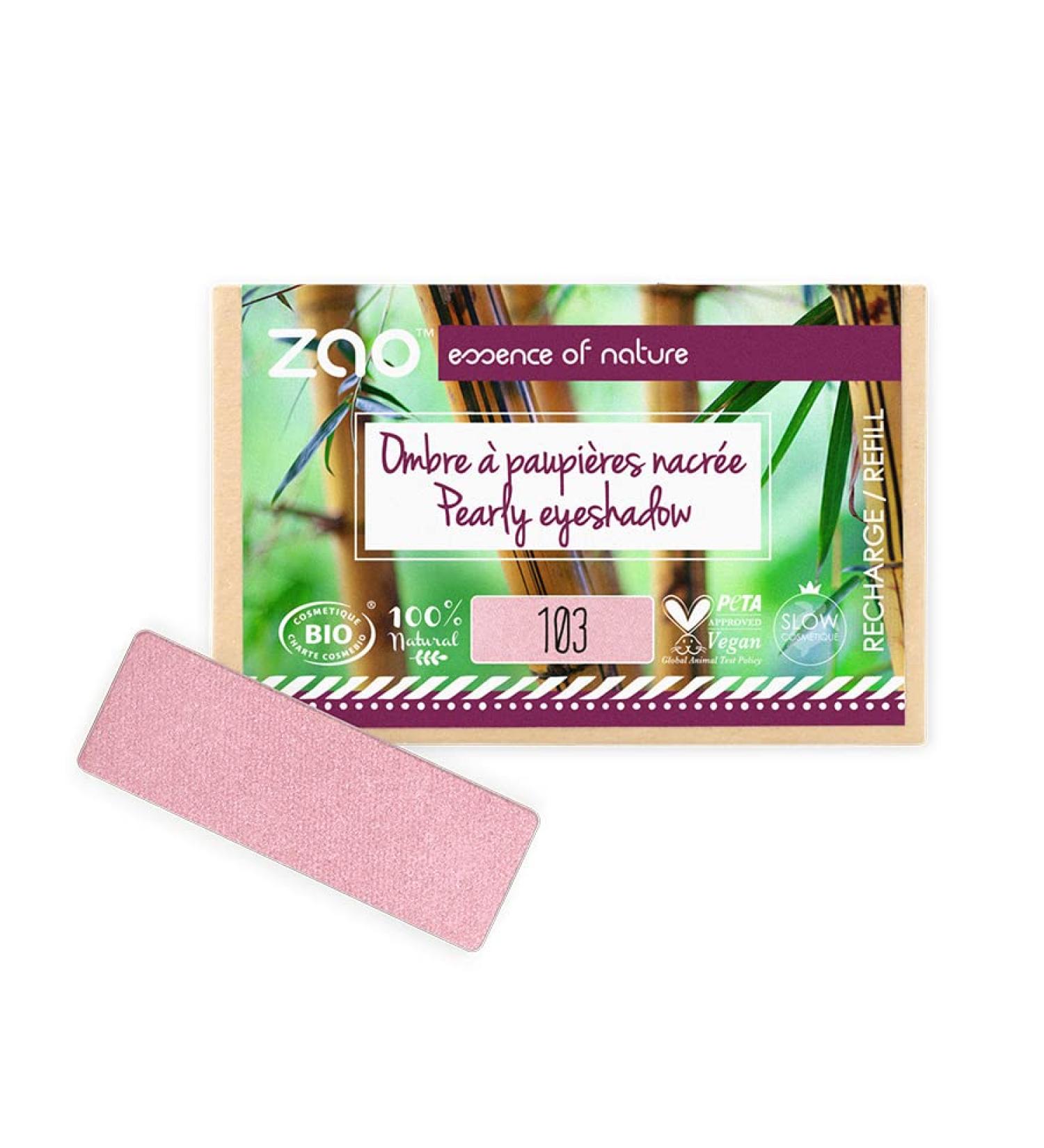 ZAO essence of nature ZAO essence of nature - Pearlescent Rectangle Eyeshadow Refill 103 Old Rose - 1.3g