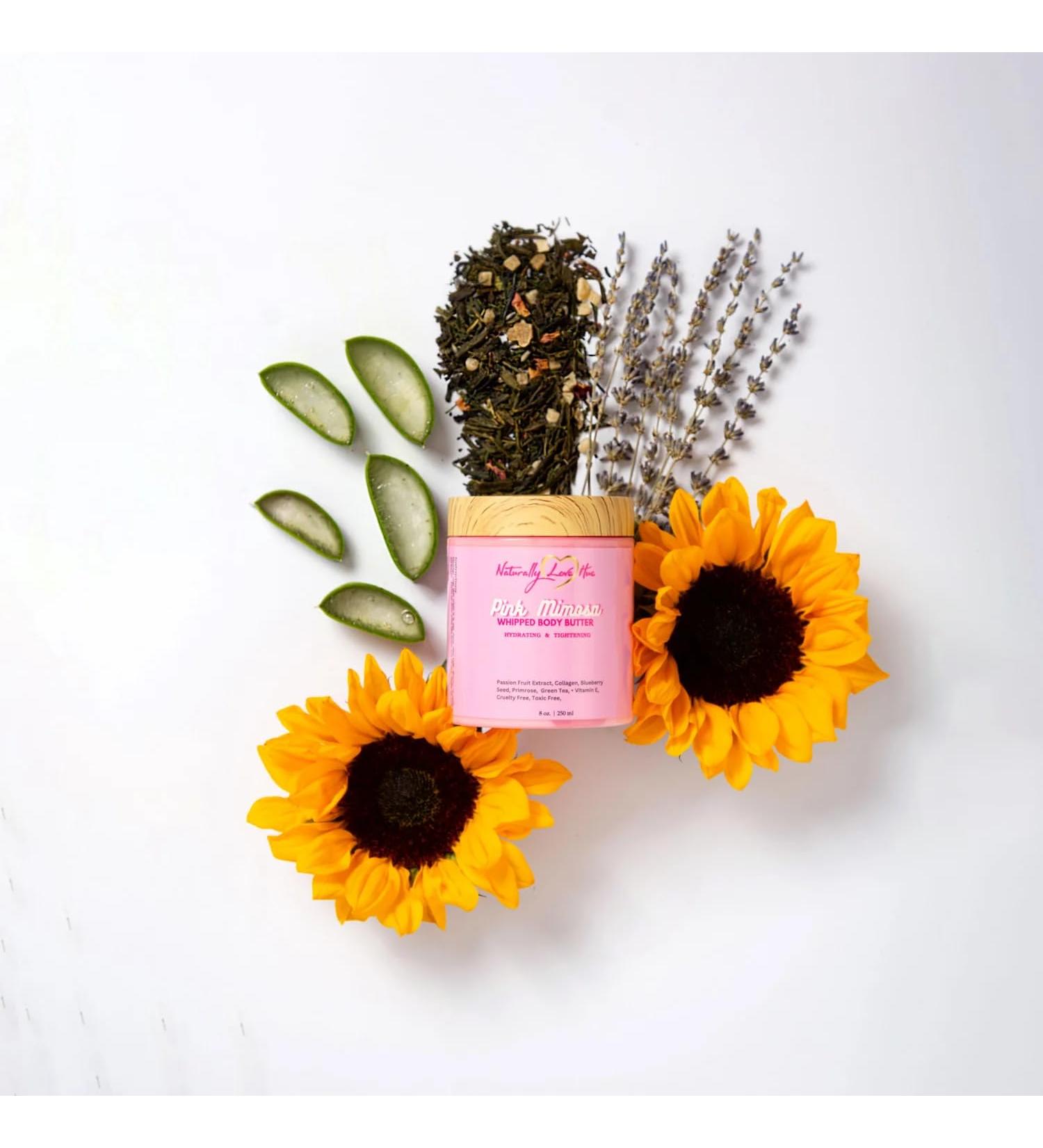 Naturally Love Hue Pink Mimosa Whipped Body Butter Hydrating Collagen Infused Moisturizer with Passion Fruit Extract Blueberry Seed & Vitamin E Nourishing Non Greasy Body Balm for All Skin Types - Buy Online on GoSupps.com