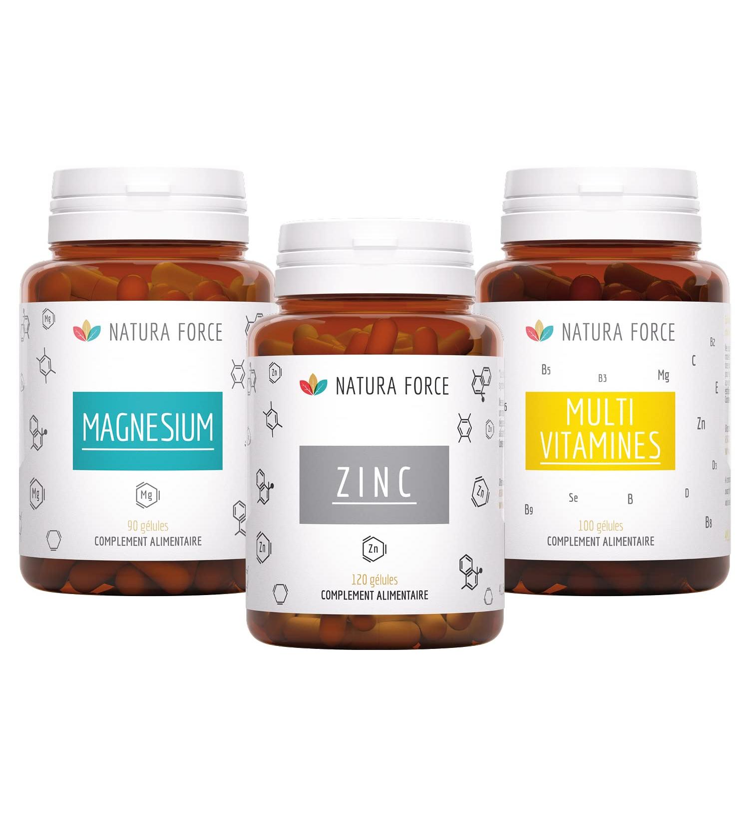 NATURA FORCE Immunity Pack - Zinc Multi-Vitamins & Magnesium Supplements for Full Action - 1 Month of Cure - Buy Online on GoSupps.com