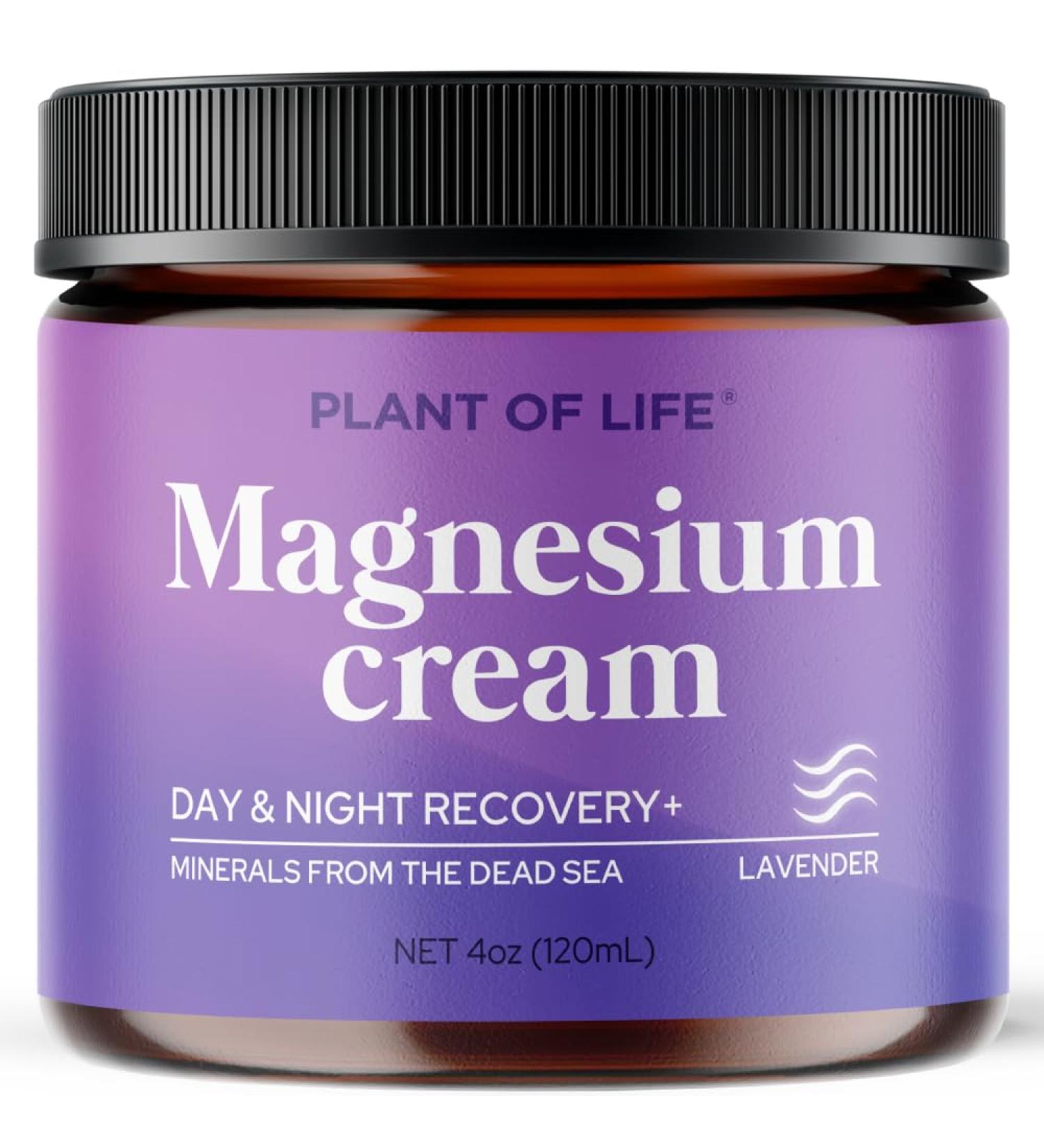 Pure Magnesium Cream by Plant of Life | From Ancient Dead Sea Brines | Concentrated Ionic Magnesium | Topical Solution | Purest Available | 4 fl oz / 120ml - Buy Online on GoSupps.com