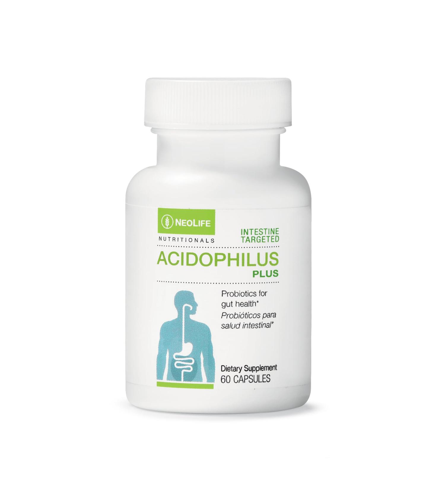 NeoLife Acidophilus Plus Probiotic - 5 Billion CFU Digestive & Gut Health Broad Spectrum Formula Probiotics for Men & Women (Single) - Buy Online on GoSupps.com