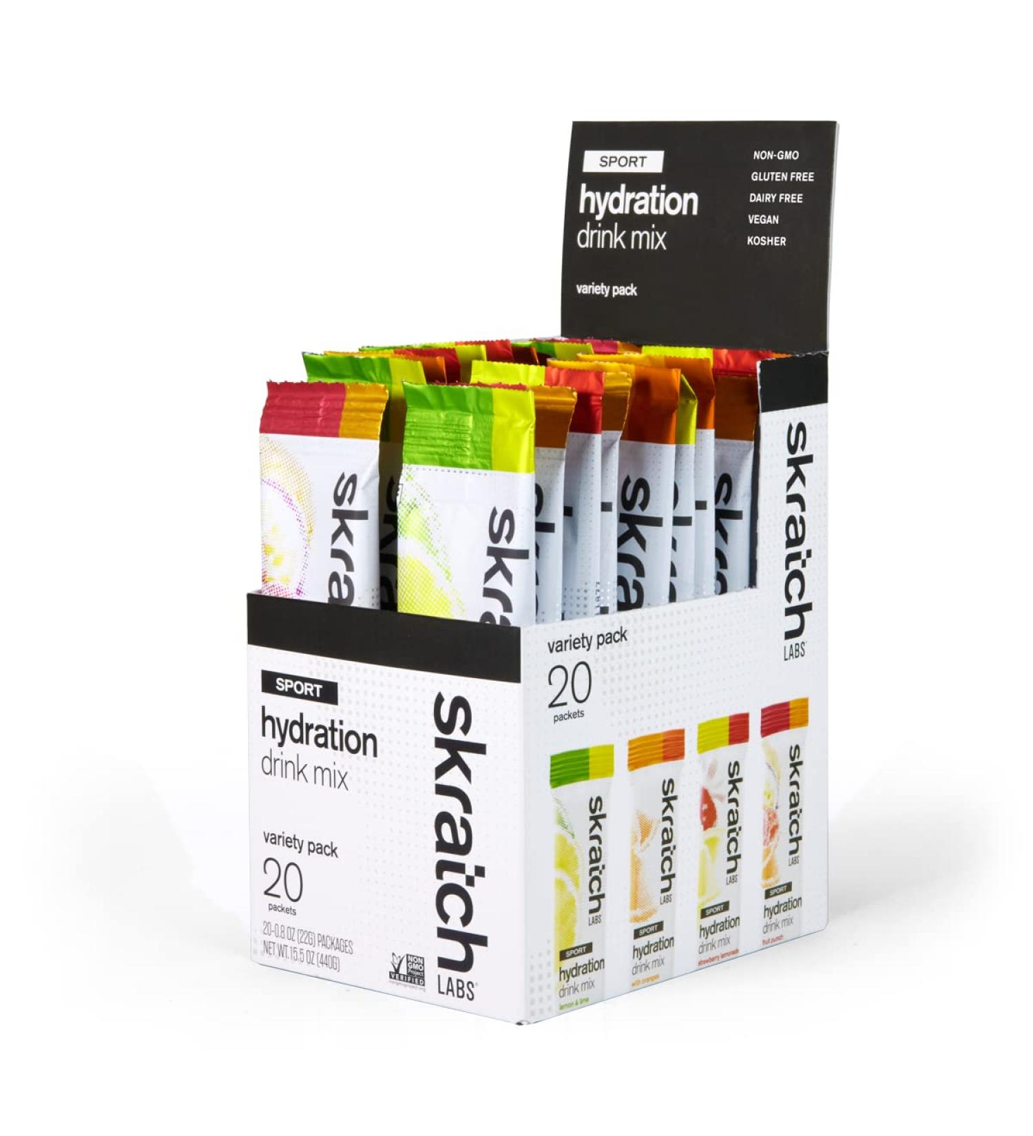 SKRATCH LABS Hydration Packets Variety Pack - Electrolyte Powder for Athletes | 20 Single Serving Packets | Gluten Free, Vegan, Kosher - Buy Online on GoSupps.com