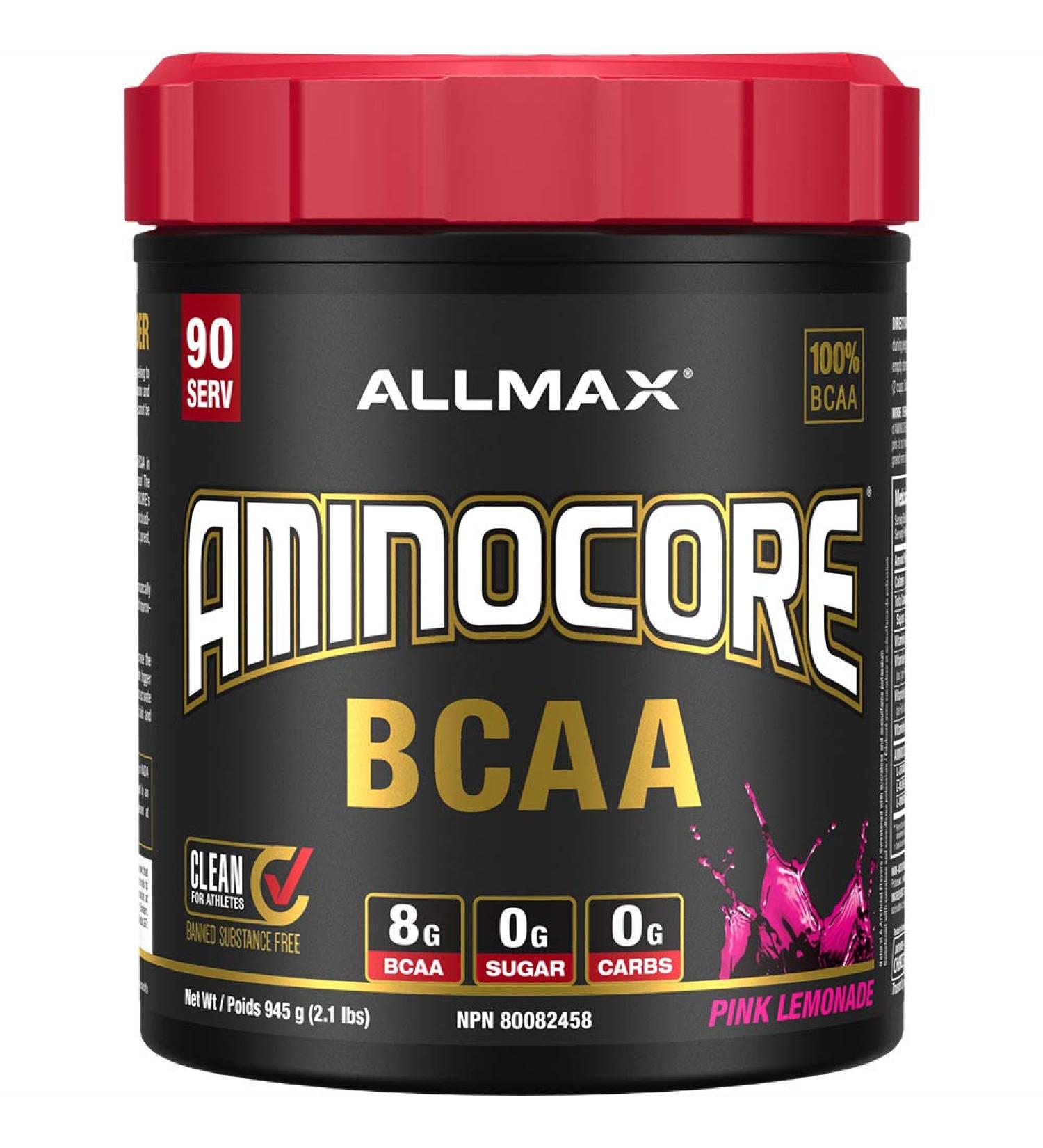 ALLMAX Nutrition Allmax Aminocore 945g Pink Lemonade - 100% Pure Branch Chained Amino Acids - Gluten Free 945 Gram Pink Lemonade Pink Lemonade 90 Servings (Pack of 1) - Buy Online on GoSupps.com