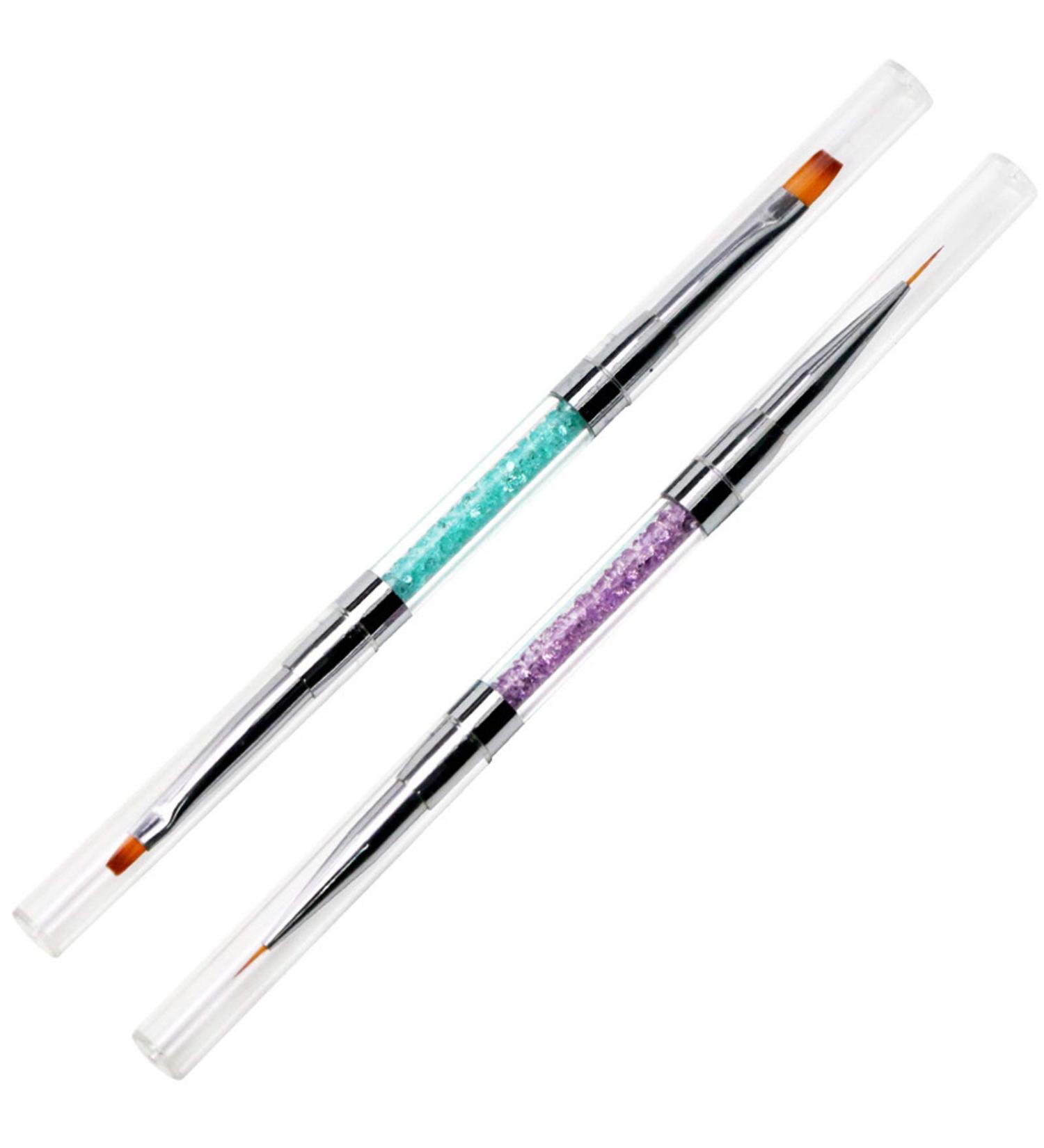 2 Piece Nail Art Brush Set | Dotting & Embossing Pens for Manicure | Reusable for All Skills - Buy Online on GoSupps.com
