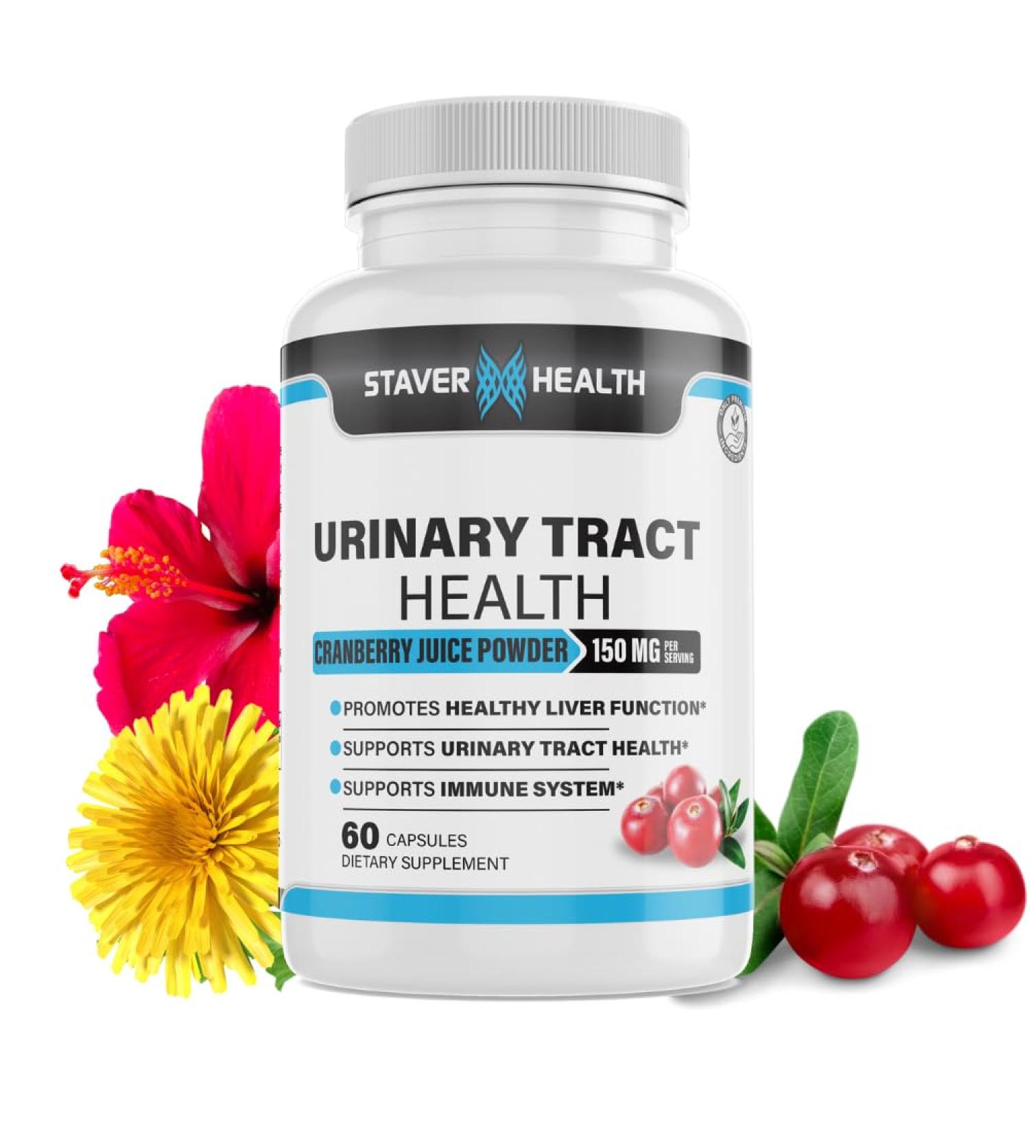 Urinary Tract Health Cranberry Pills for Women D Mannose 1000mg Capsules - Dandelion Herb Supplement - Helps Women Health 60 CT - Buy Online on GoSupps.com