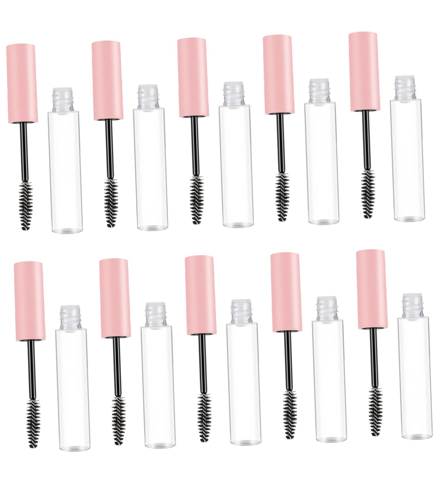 WOONEKY 10pcs Mascara Empty Tube Mascara Wand Clear Lash Mascara Lip Gloss Tubes Eyelash Tubes Plastic Pink - Buy Online on GoSupps.com