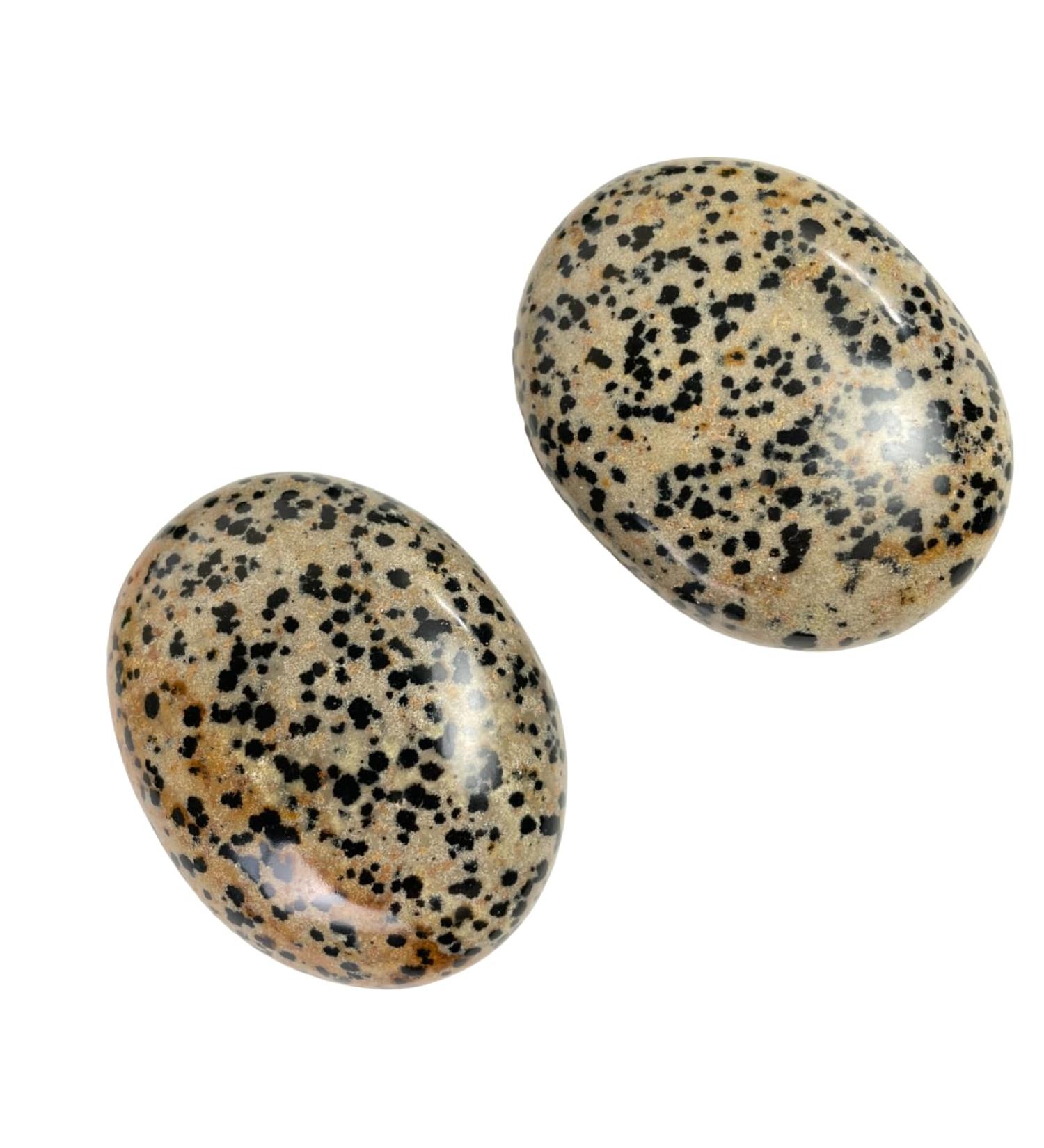 Buy Large Dalmatian Jasper Palm Stones - High-Quality Crystal Gemstones for Healing & Decor - Buy Online on GoSupps.com