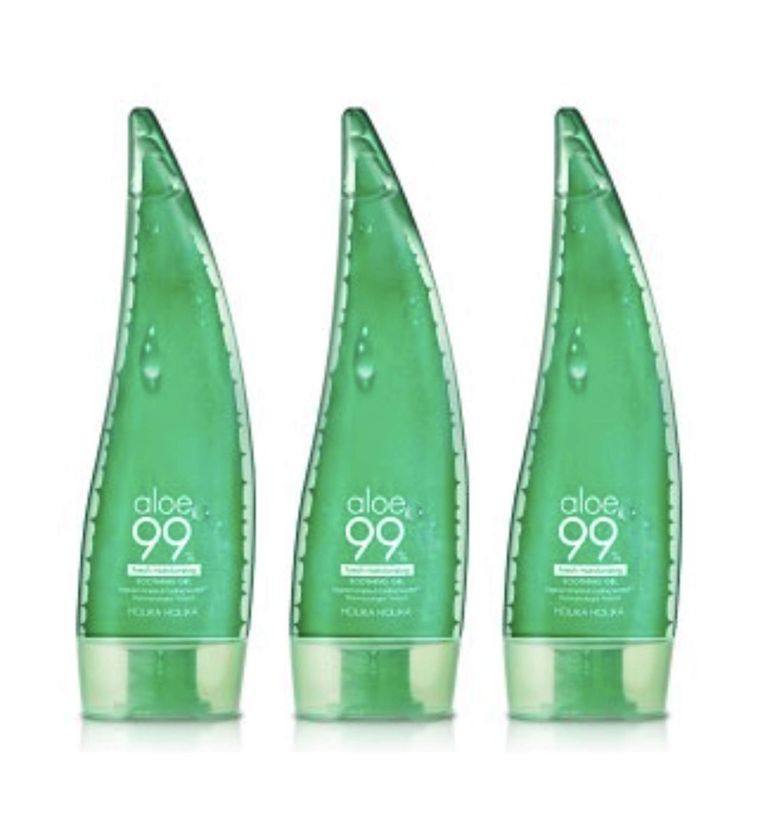 Holika Holika Aloe 99% Soothing Gel with 99% Aloe Leaf Juice from the Pristine Island of Jeju (55ml x 3) - Buy Online on GoSupps.com