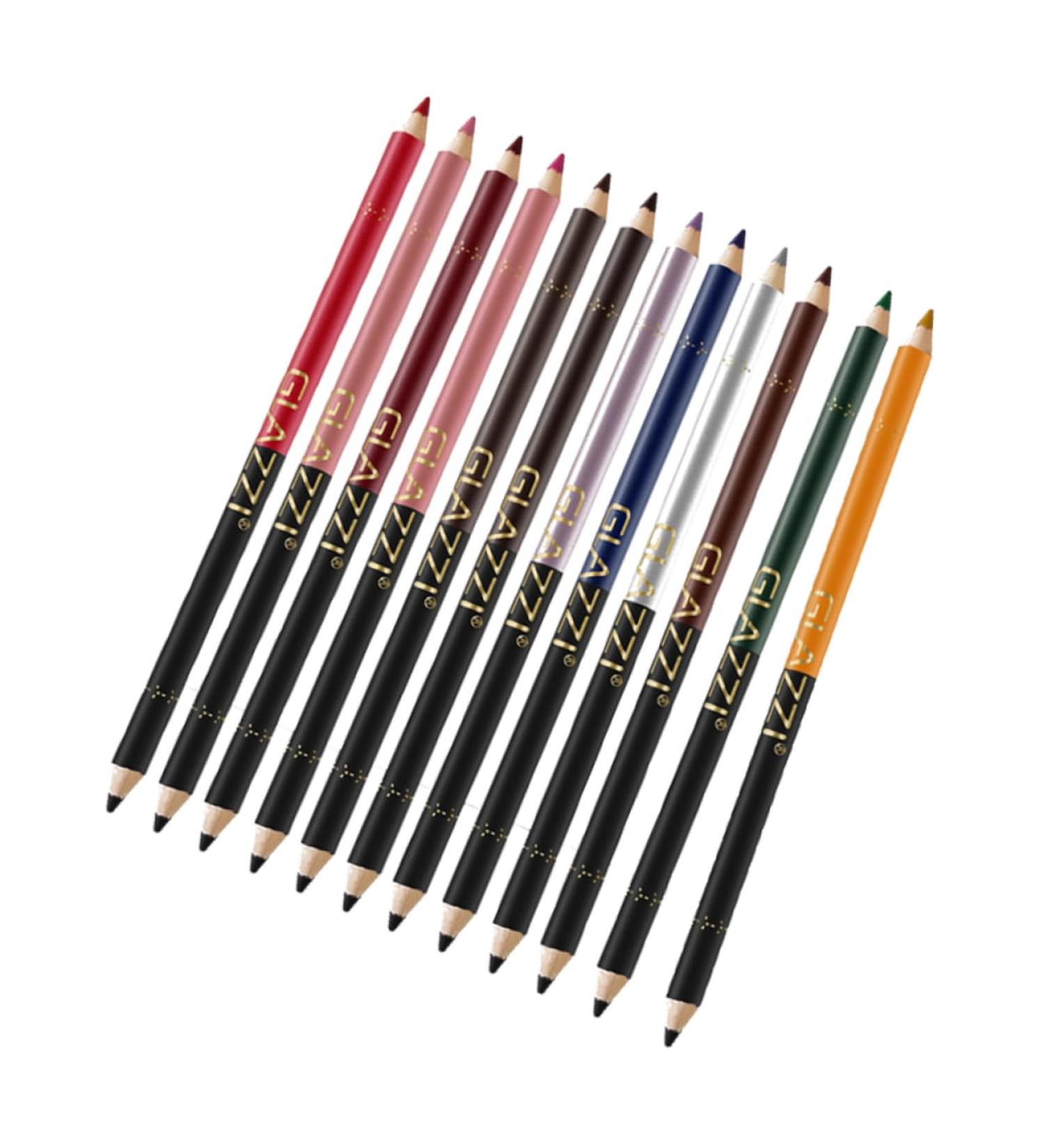 Outanaya 12pcs Lip Liner Eyeliner Makeup Pencil Gel Eyeliner Pencil Waterproof Pencil Makeup Tool Wood - Buy Online on GoSupps.com
