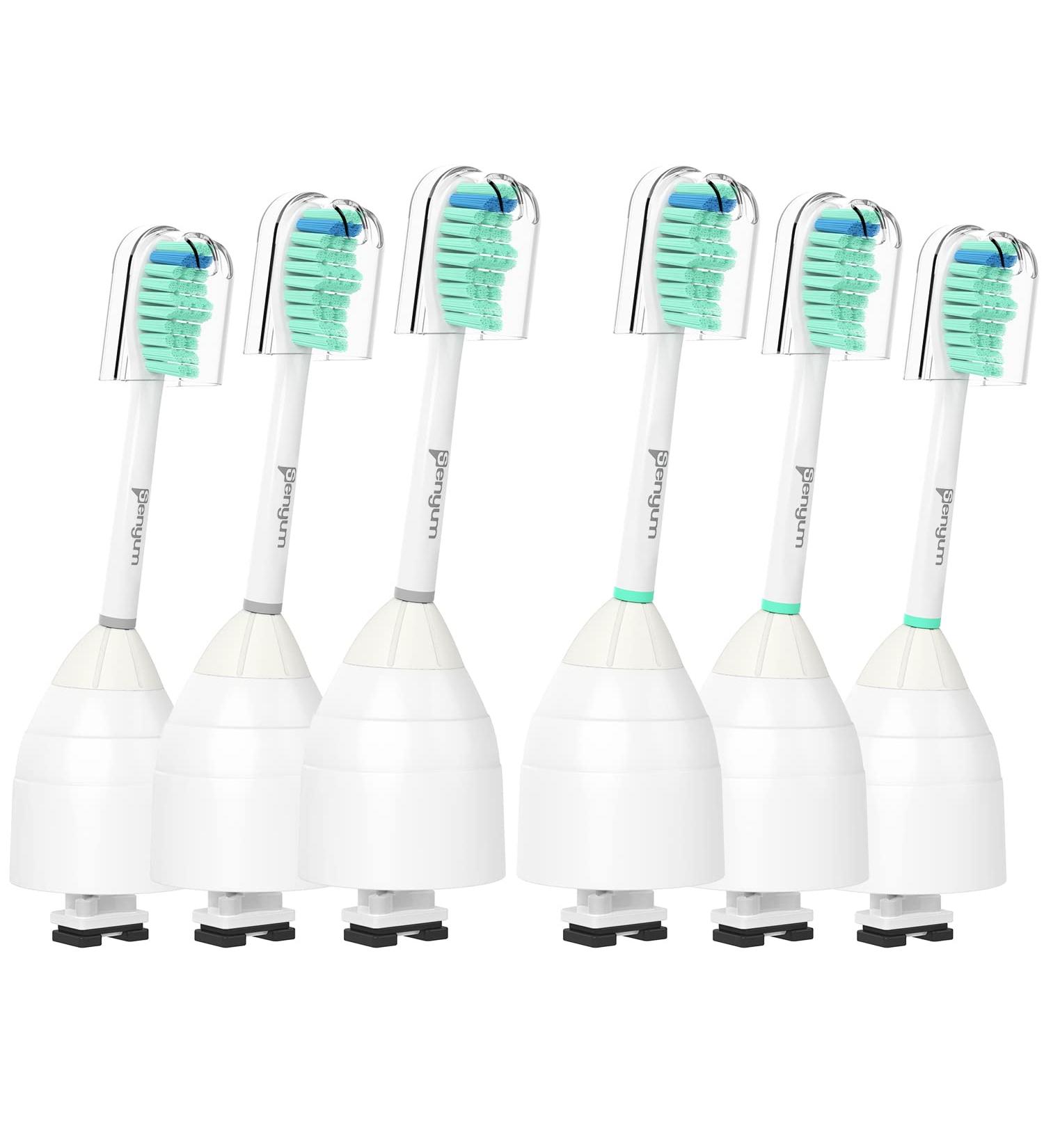 Senyum Replacement Toothbrush Heads for Philips Sonicare - E-Series Compatible - 6 Pack (Pack of 1) - Buy Online on GoSupps.com
