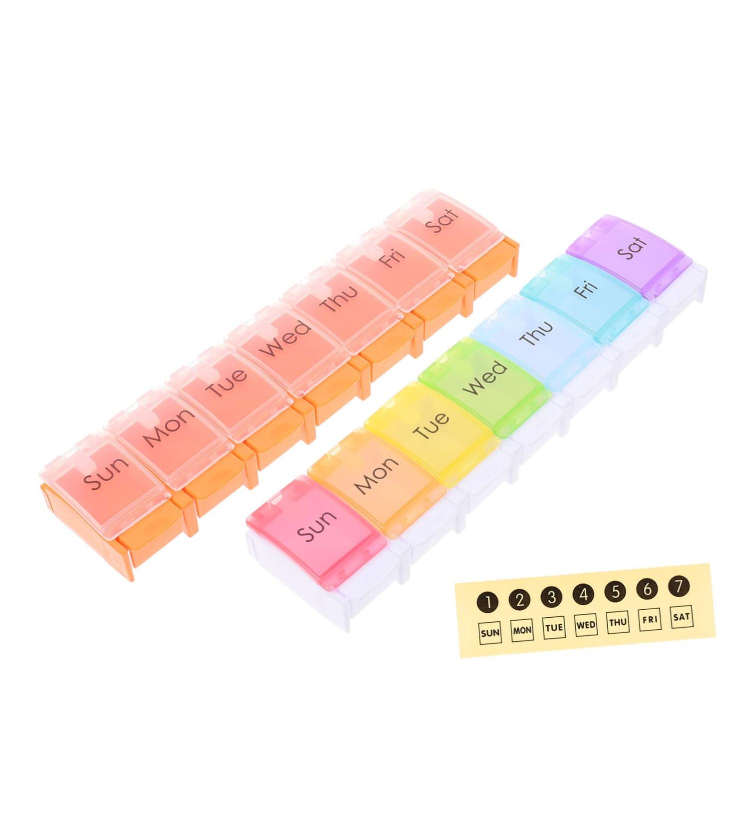 Mini Pill Organizer - 2pcs Daily Medicine Storage Box | Portable Pill Holder for Purse & Weekly Use - Buy Online on GoSupps.com