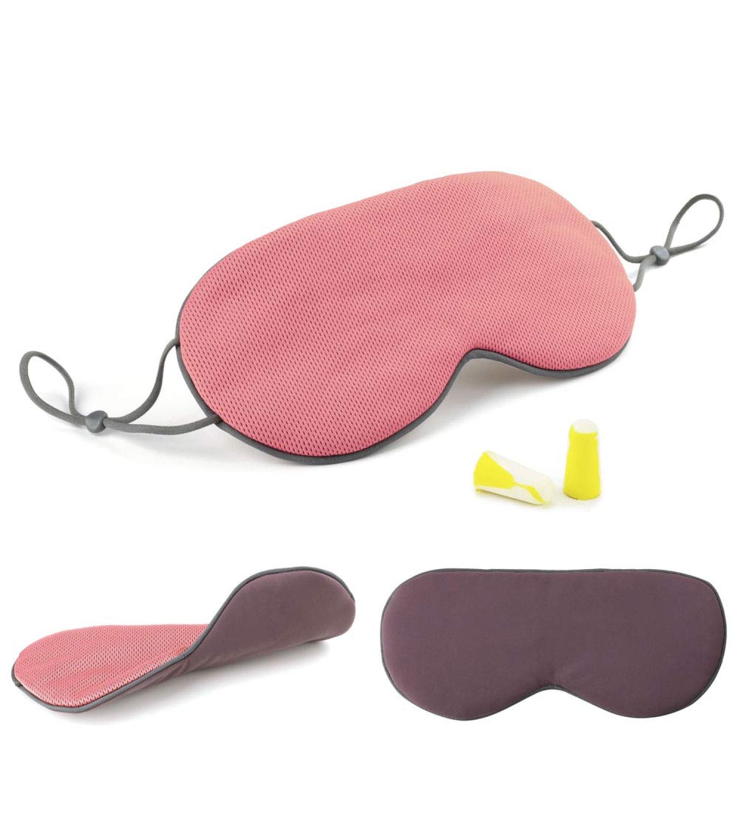 UEJUNBO Double-Sided Cold & Warm Sleep Eye Mask | Adjustable Strap Eye Blinder for Women, Men, Kids | Blackout Mask for Travel/Sleeping/Shift Work - Pink - Buy Online on GoSupps.com