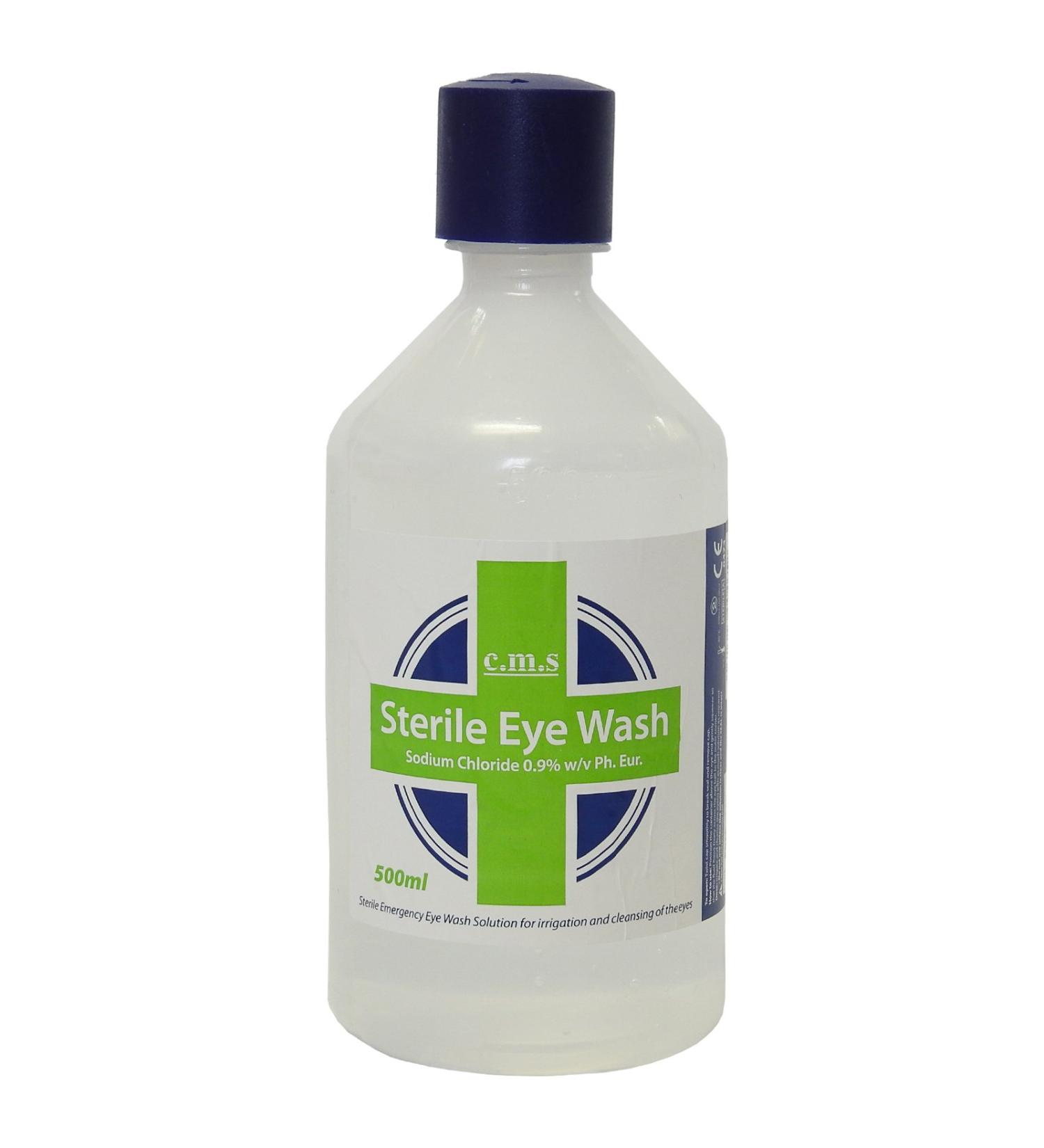 CMS 1 x 500ml bottle of medical first aid sterile saline eye and wound wash