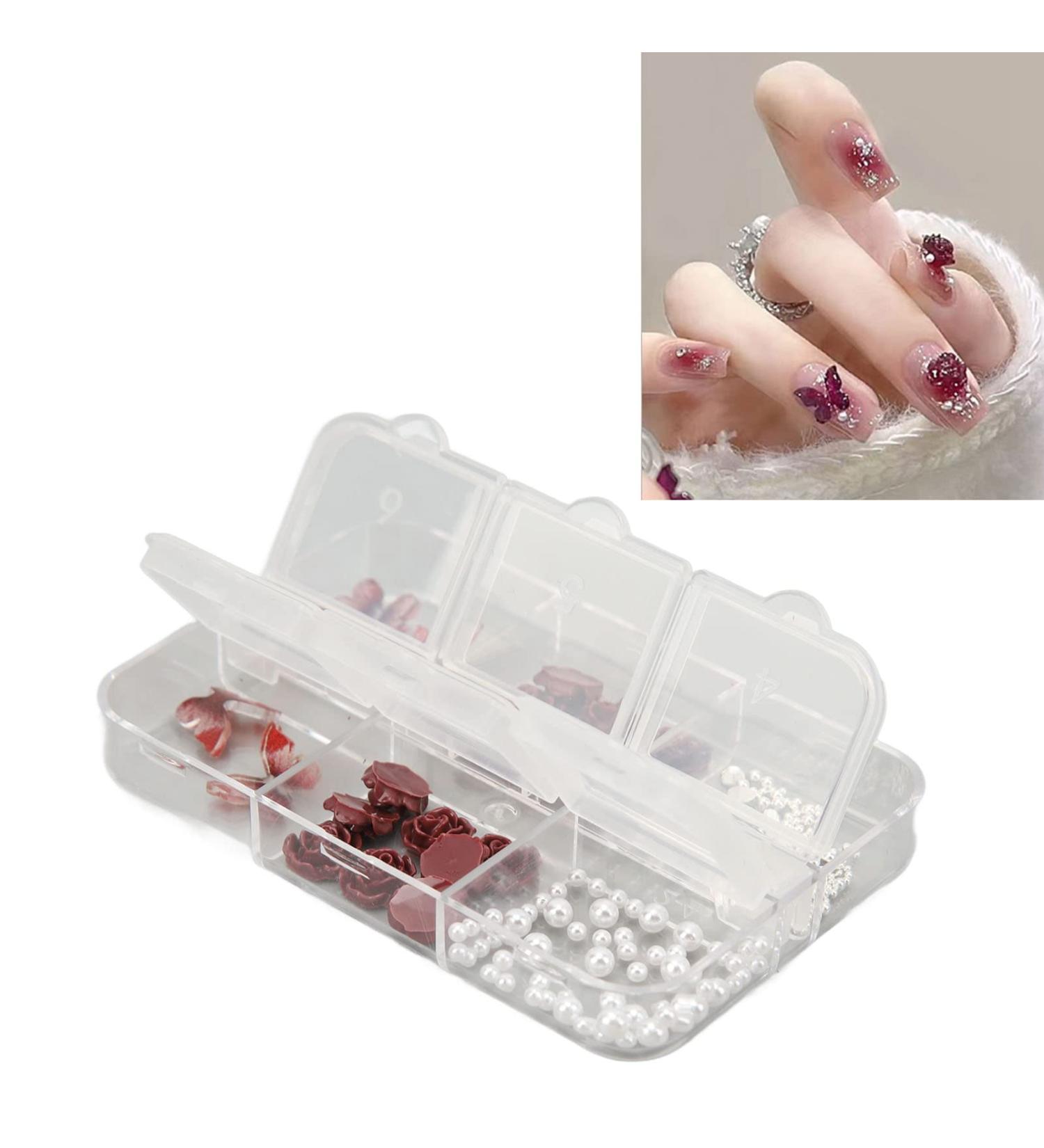 3D Cute Flower Butterfly Nail Charms Nail Glitter Charm Rhinestones Ornaments Nail Art Decorations Glitter Accessories for DIY Craft Nail Art Design Manicure Decor - Buy Online on GoSupps.com