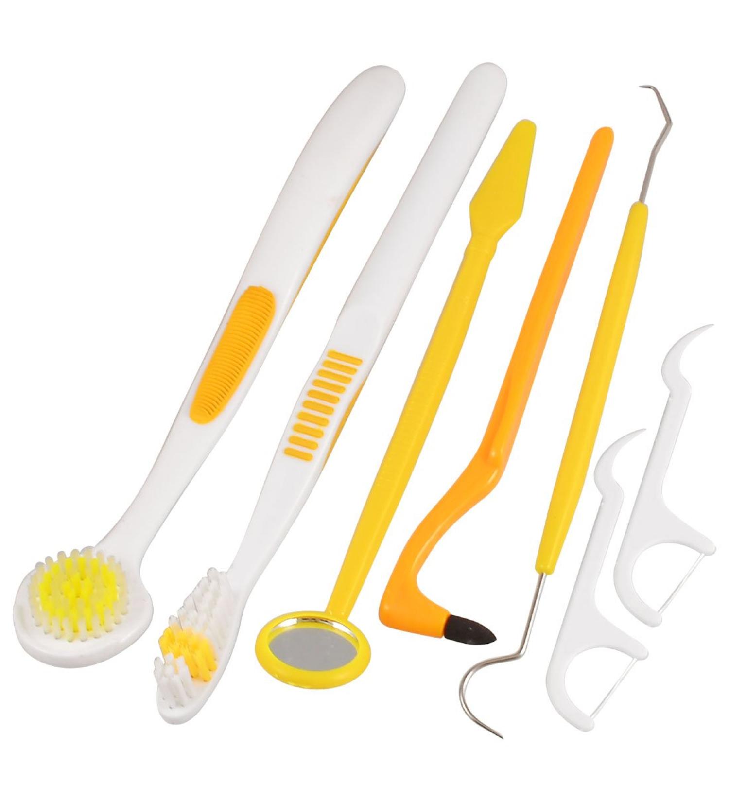 Ruilogod Family 6 in 1 Tongue Cleaner Plastic Dental Care Tool Set