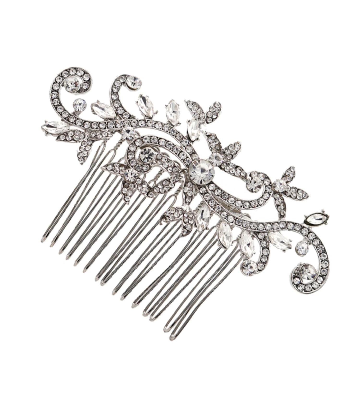 MERRYHAPY 1pc Comb Hair Barrettes Wedding Shiny Headdress Headwear Decor Pinwheel Hair Clip Bride Hair Clip Rhinestone Hair Accessories Bridal Headdress Women Pearl Hair Pin Delicate Alloy - Buy Online on GoSupps.com