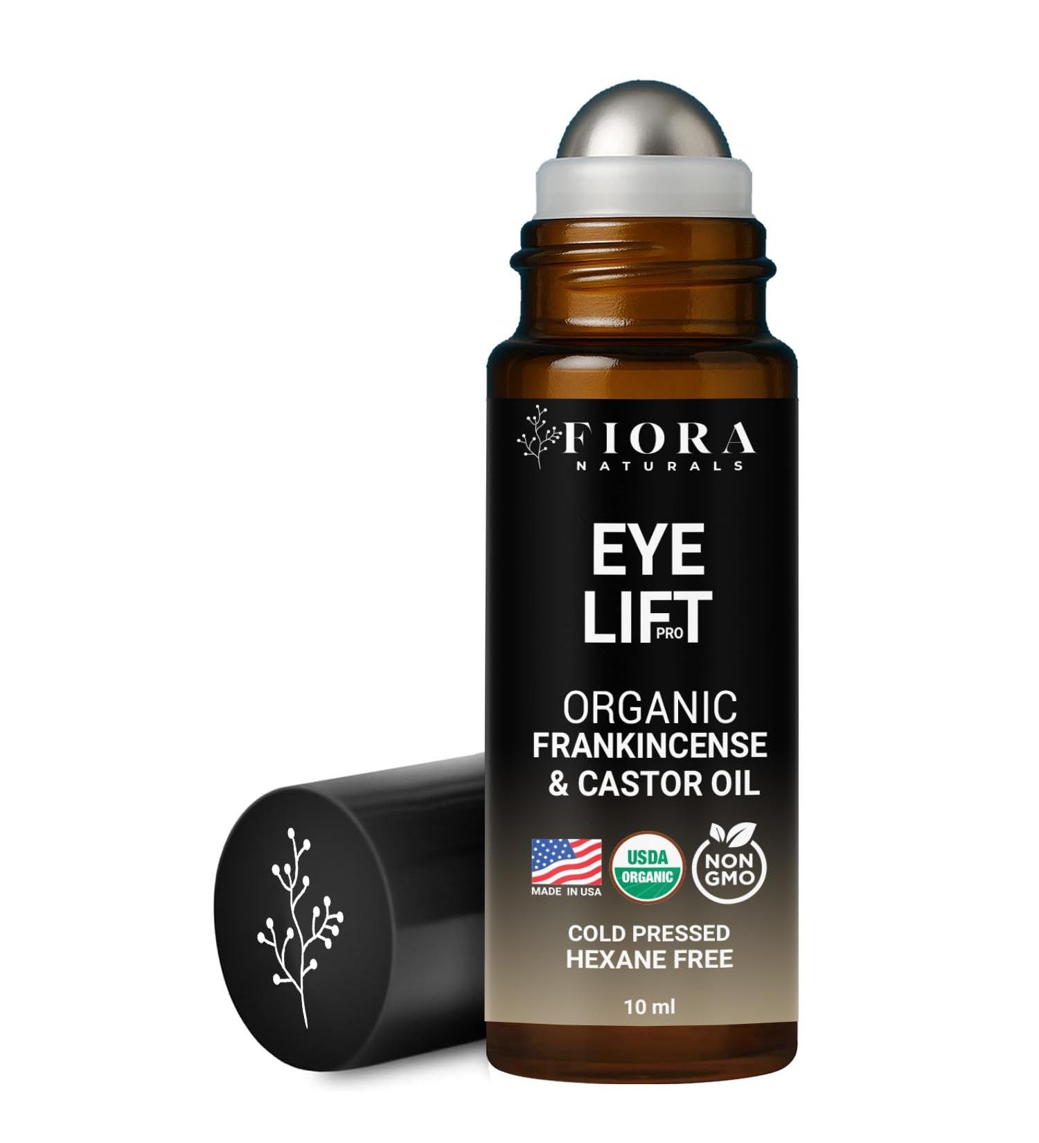 Organic Castor Oil and Frankincense Roll On 100% Pure Hexane Free Eye Oil for Under Eye Reduces Wrinkles Dark Circles & Puffiness Frankincense Essential Oil for Face Roller by Fiora Naturals Castor & Frankincense Blend  - Buy Online on GoSupps.com