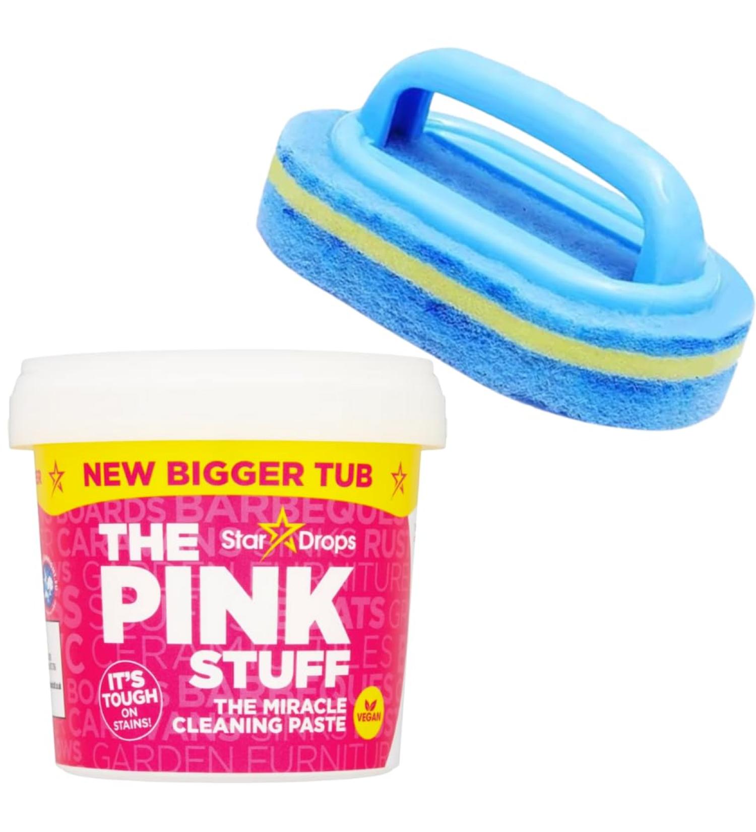 The Pink Stuff Miracle Cleaning Paste cleaning bundled with hand held cleaning scrubbing brush great for kitchen pans bathrooms and floors. Multipurpose hold house cleaner and stain remover - Buy Online on GoSupps.com