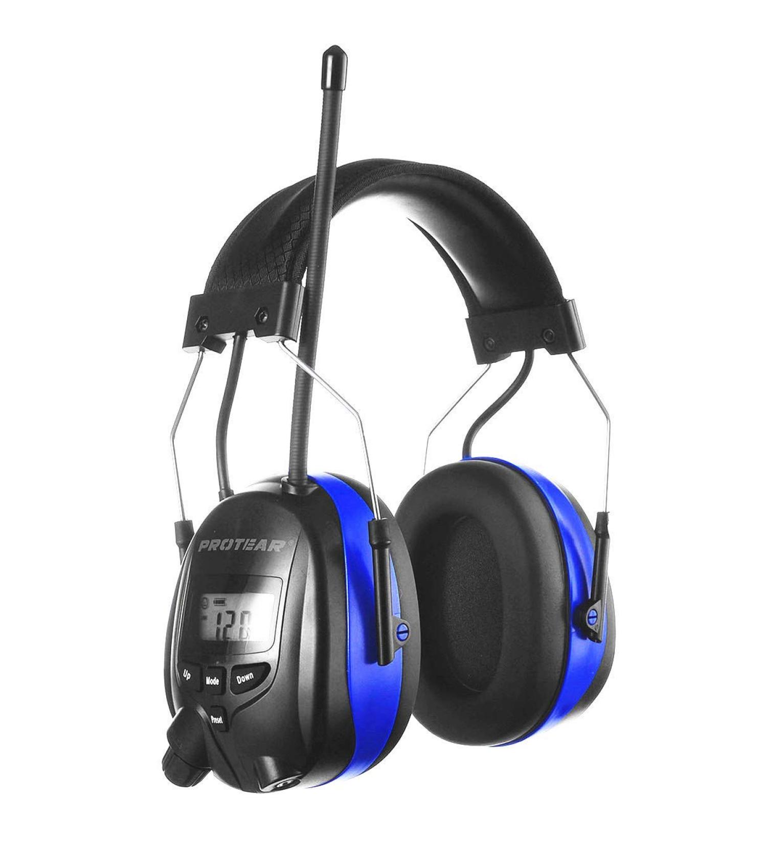 PROTEAR Hearing Protection with AM FM Radio & MP3 | Construction & Mowing | Blue Noise Reduction Headphones - Buy Online on GoSupps.com