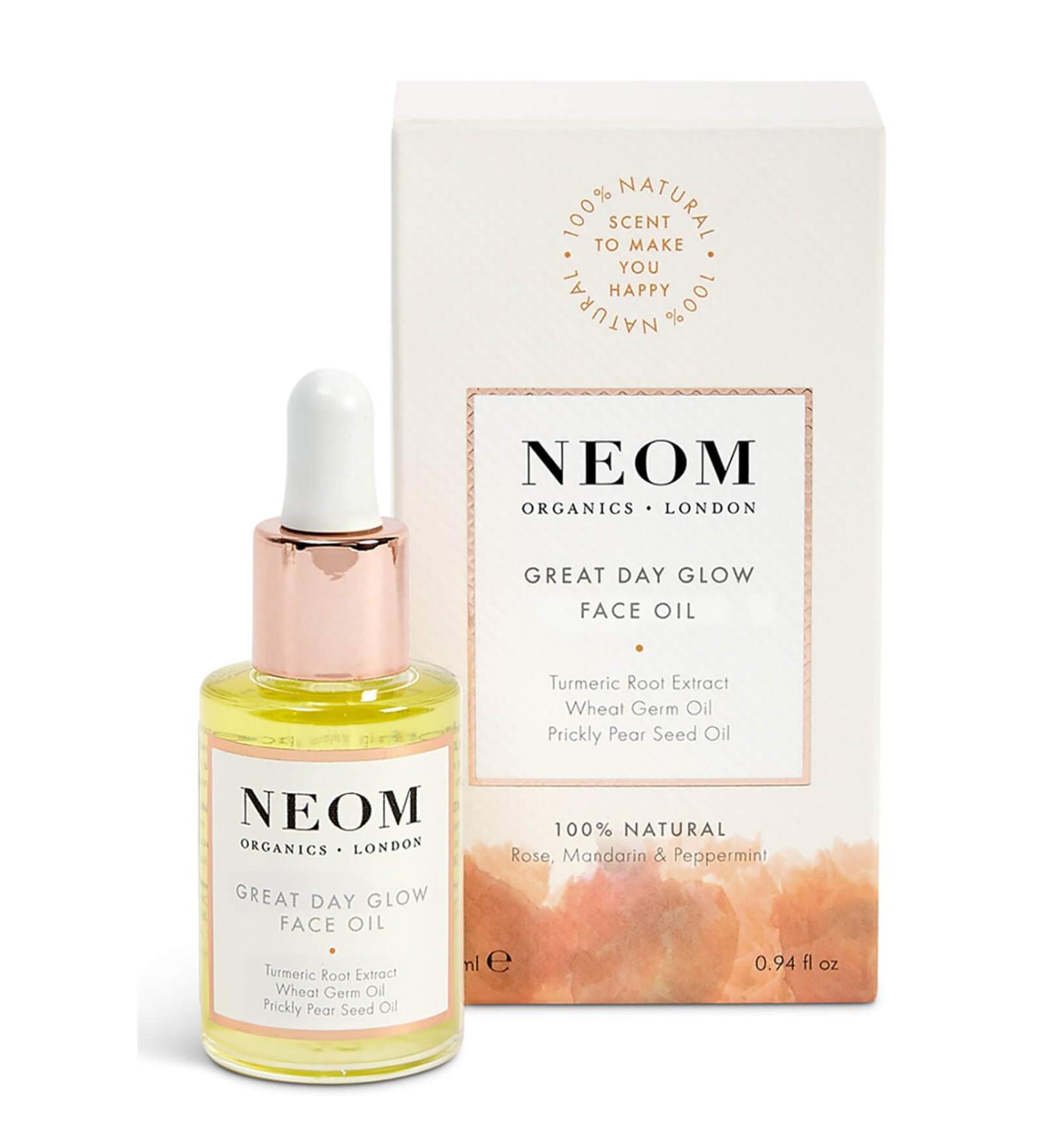 Neom Great Day Glow Face Oil 28ml | Lightweight Hydrating Oil | 100% Natural | Soothing Skin & Reduces Pores | Happy Scent | International Shipping - Buy Online on GoSupps.com