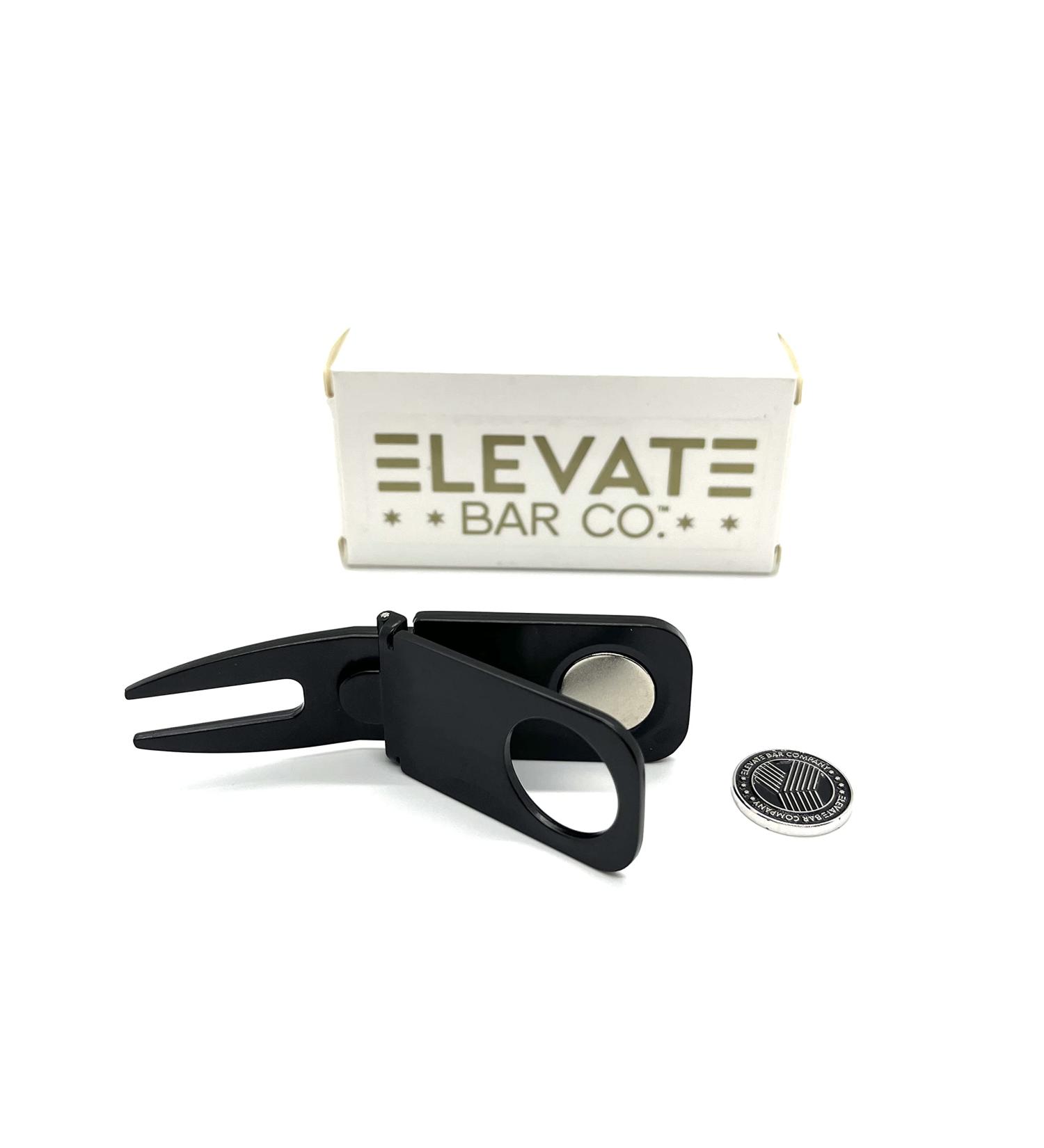 Elevate Bar Co. Multi-Use Magnetic, Holder, Golf Divot & Marker Tool Black