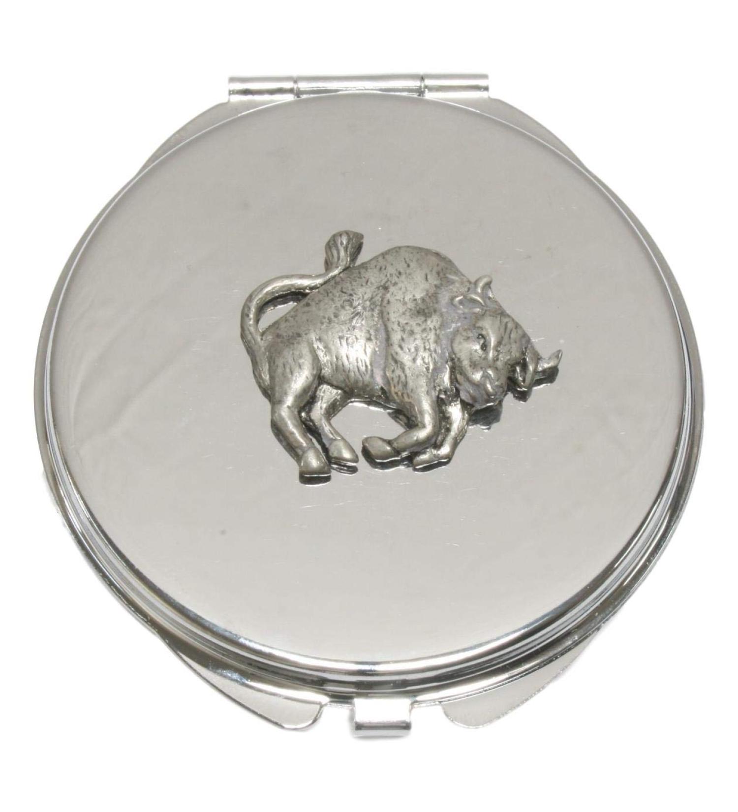 Taurus The Bull Compact Mirror Handbag Gift With Free Engraving 360 - Buy Online on GoSupps.com