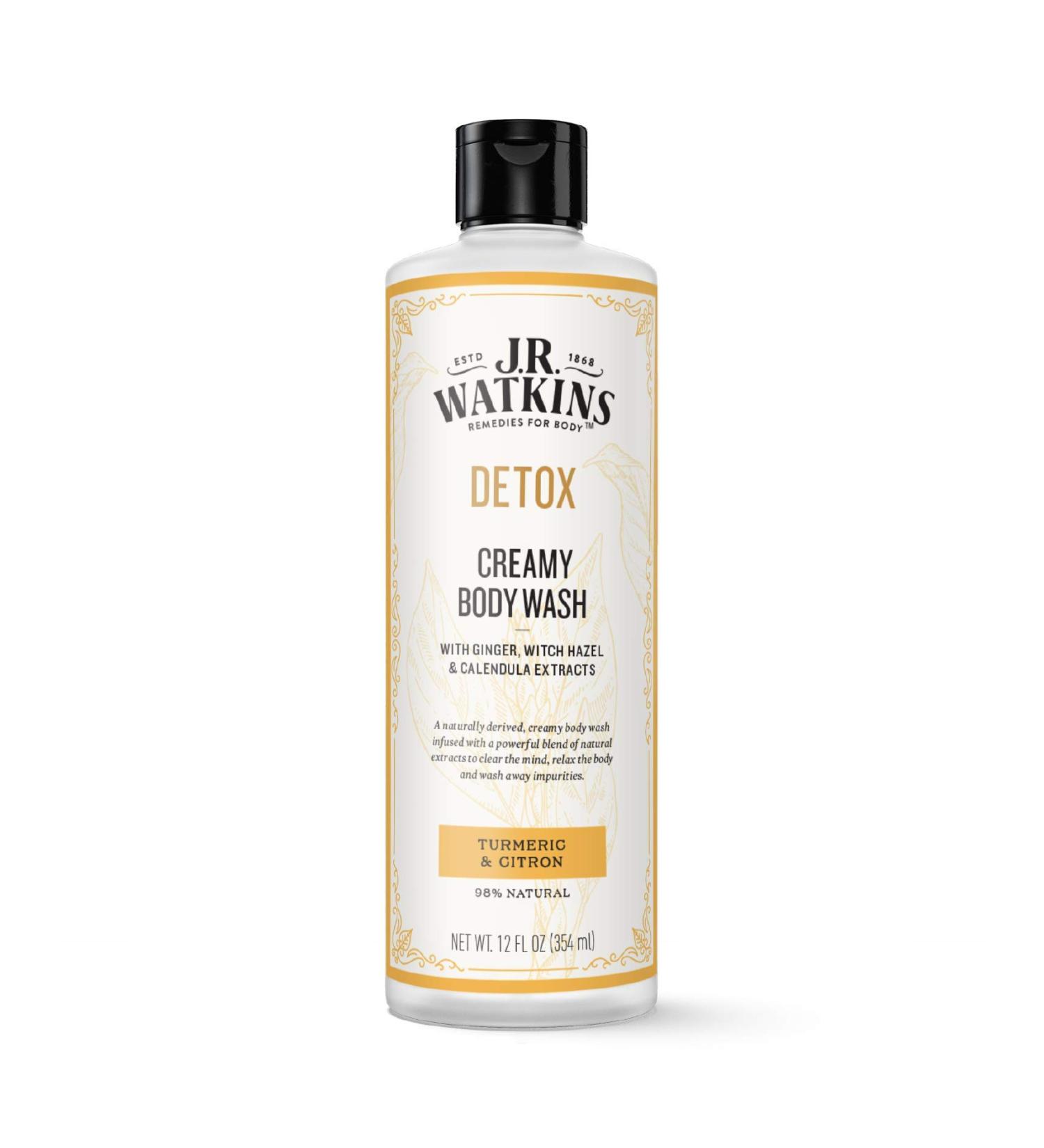 J.R. Watkins Detox Creamy Body Wash - Natural Turmeric & Citron Extracts - 12oz - Buy Online on GoSupps.com