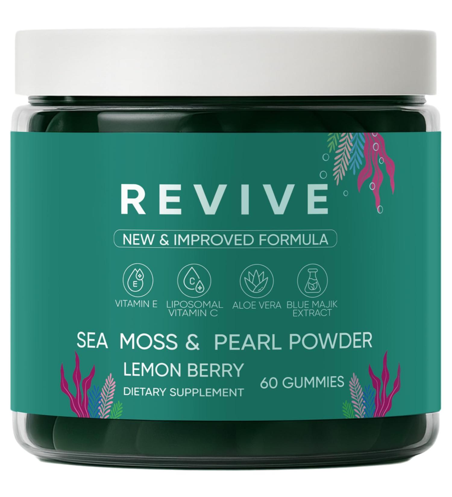 Neonomicon Balmbare Revive Gummies for Hair Loss - Sea Moss Gummies with Vitamin C Vitamin E Aloe Vera Pearl Powder Supports Faster Hair Growth Stronger Nails Extra Strength - 60 Count (1) - Buy Online on GoSupps.com